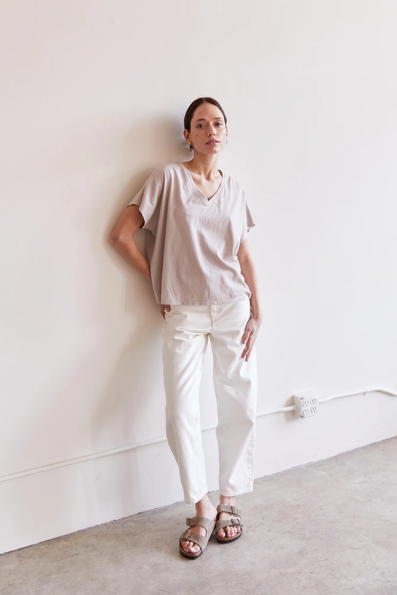 Organic Cotton V-Neck Boxy T-Shirt