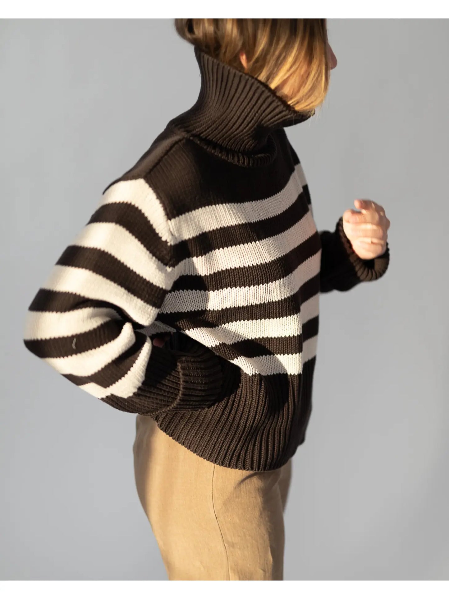 Striped Heavy Knit Sweater