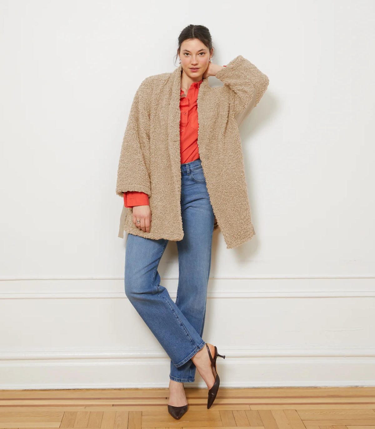 Sherpa wrap coat clearance