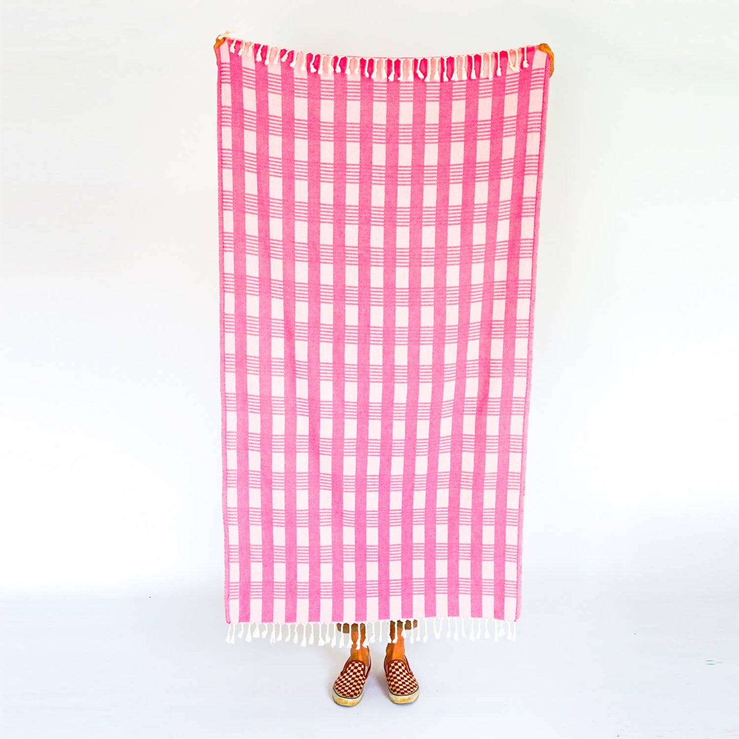 Plaid Turkish Bath Towel - Flamingo