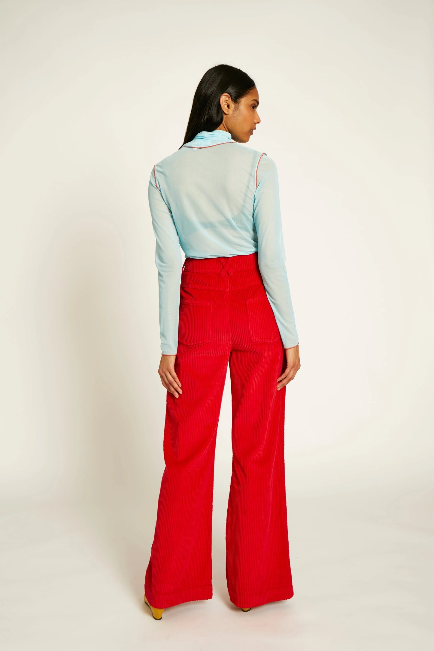 Wide-wale Lipstick Red Corduroy Mike Pant