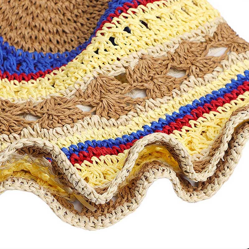 Dipped Shop - Fashion Color Block Striped Knit Bucket Hat 8BK6HAT41: Khaki
