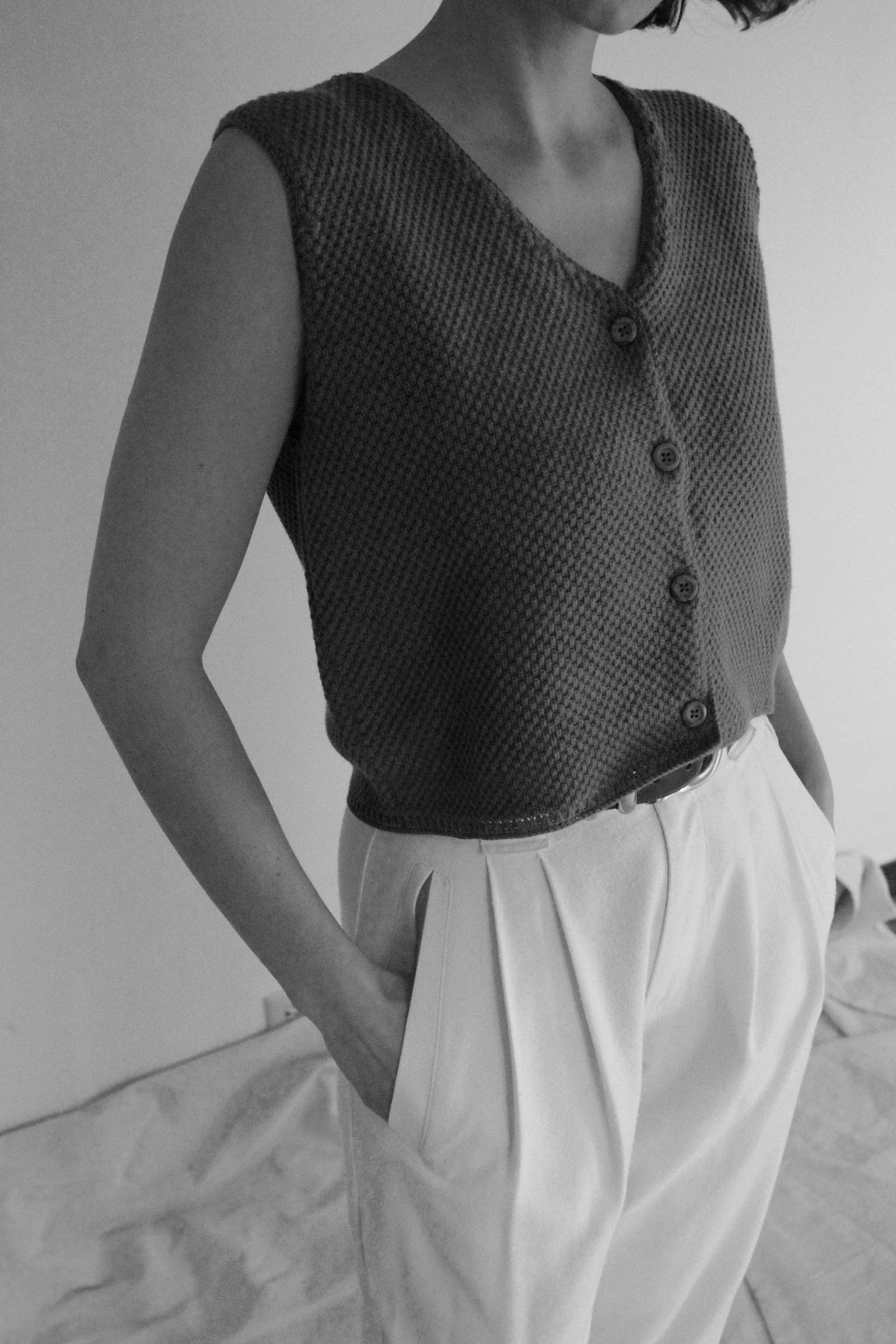 Owen Pima Cotton Vest | Moss