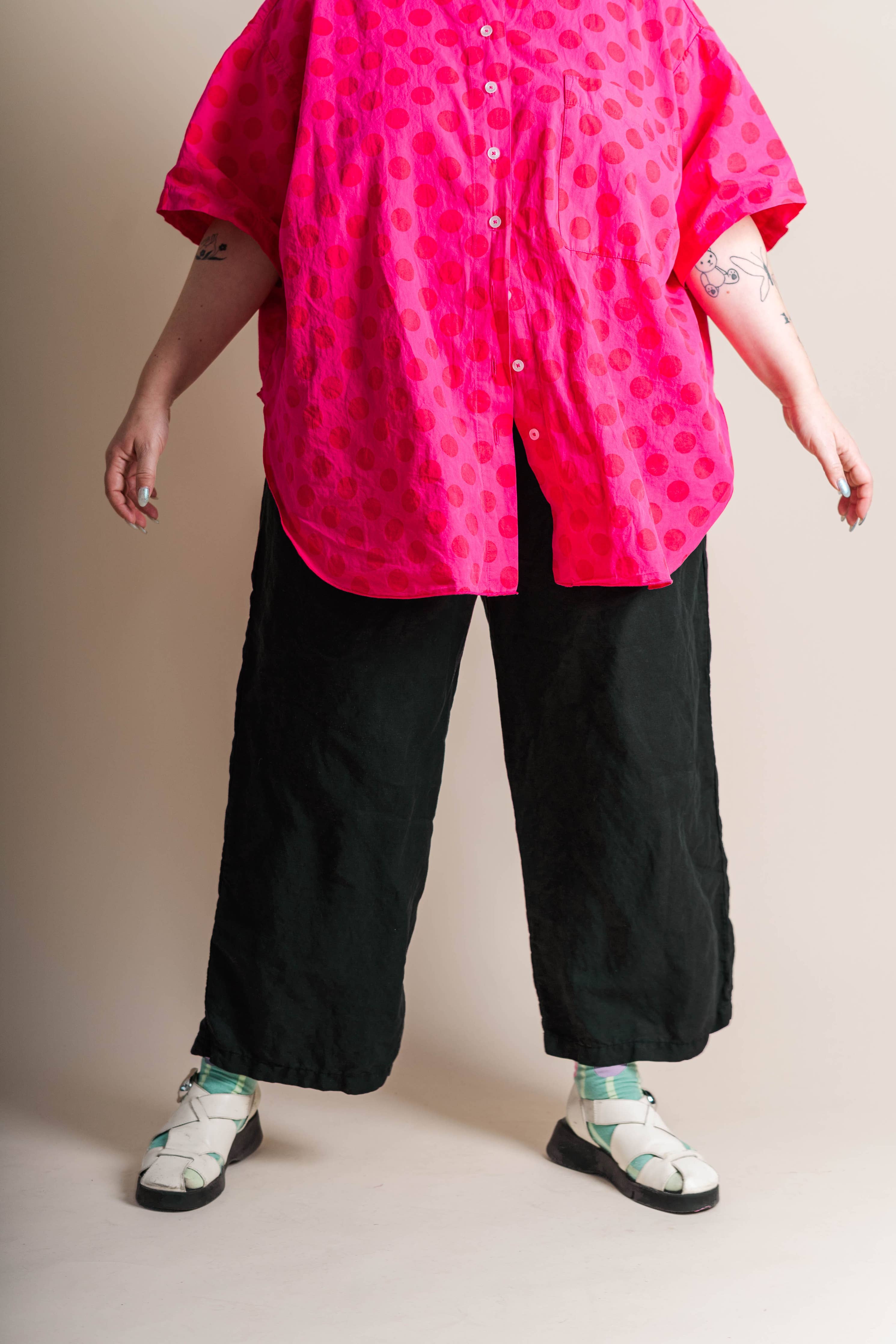 Nettle Studios - Plus Size Women's Pant - Black Linen Pant: XL