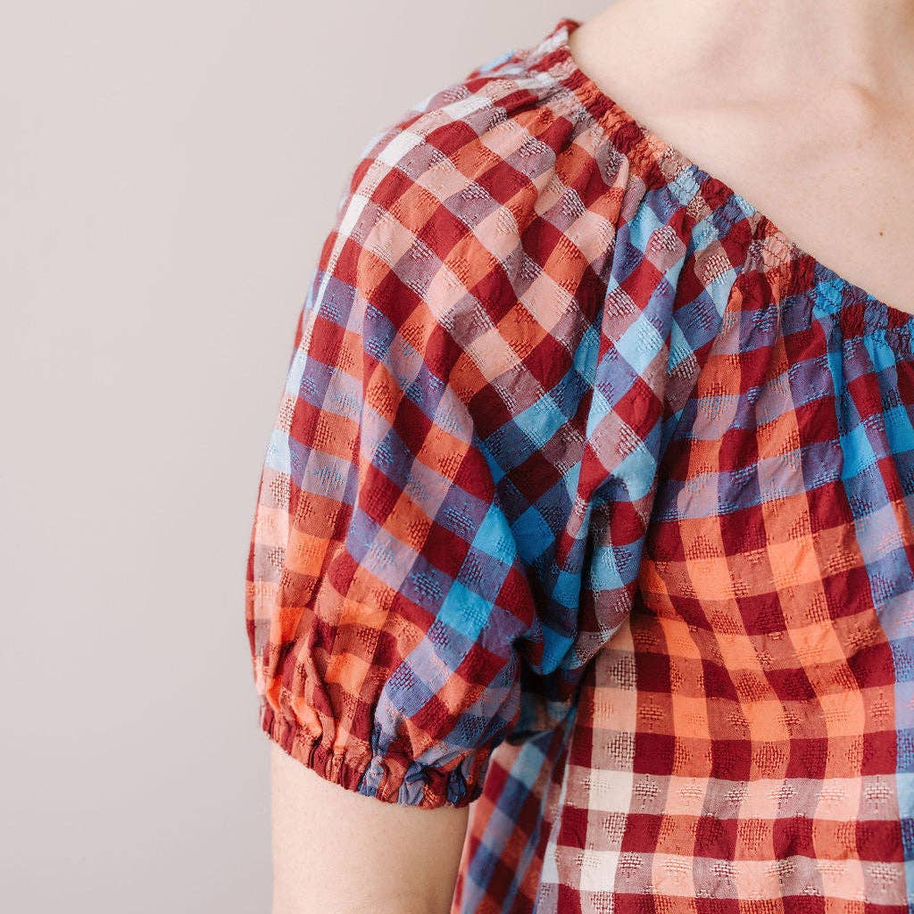 Cabernet Gingham Frances Top