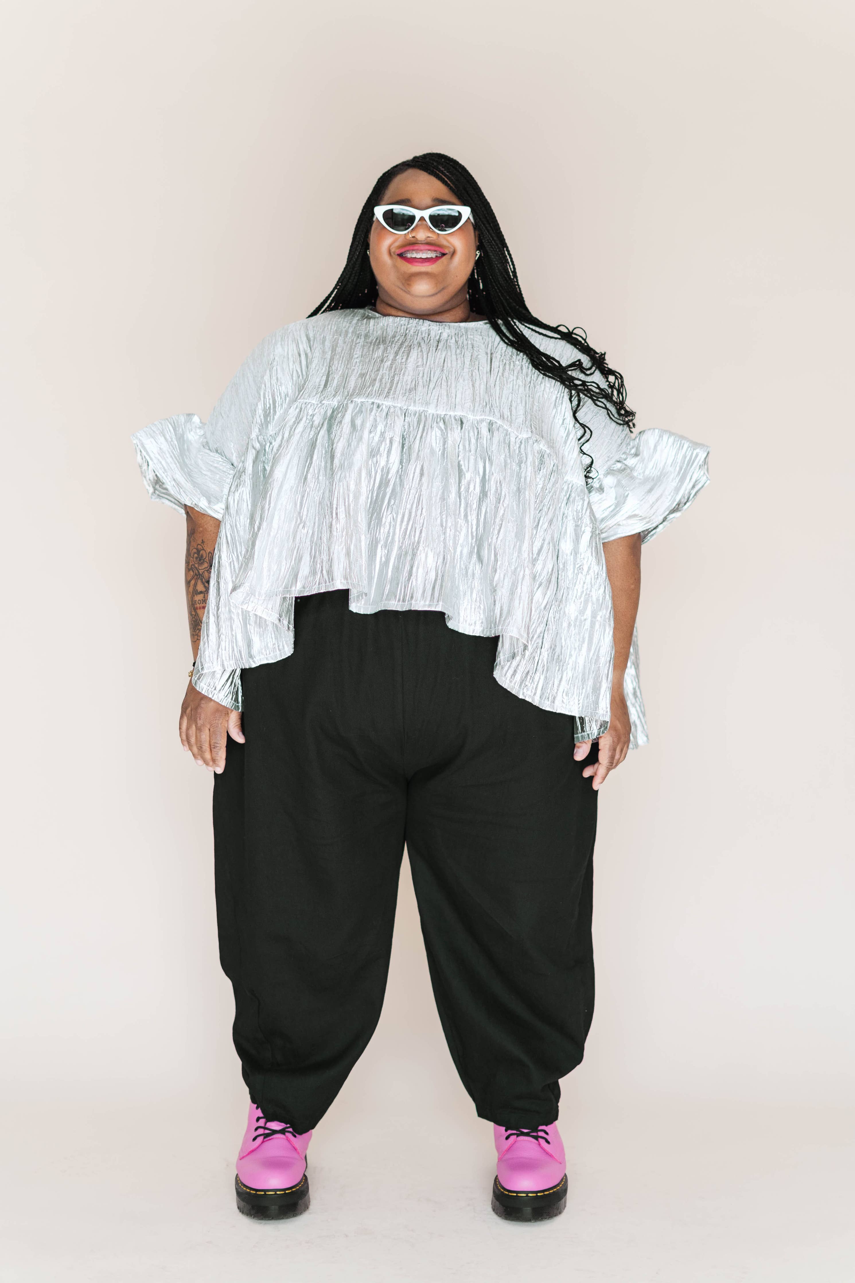 Silver Metallic Mushroom Top