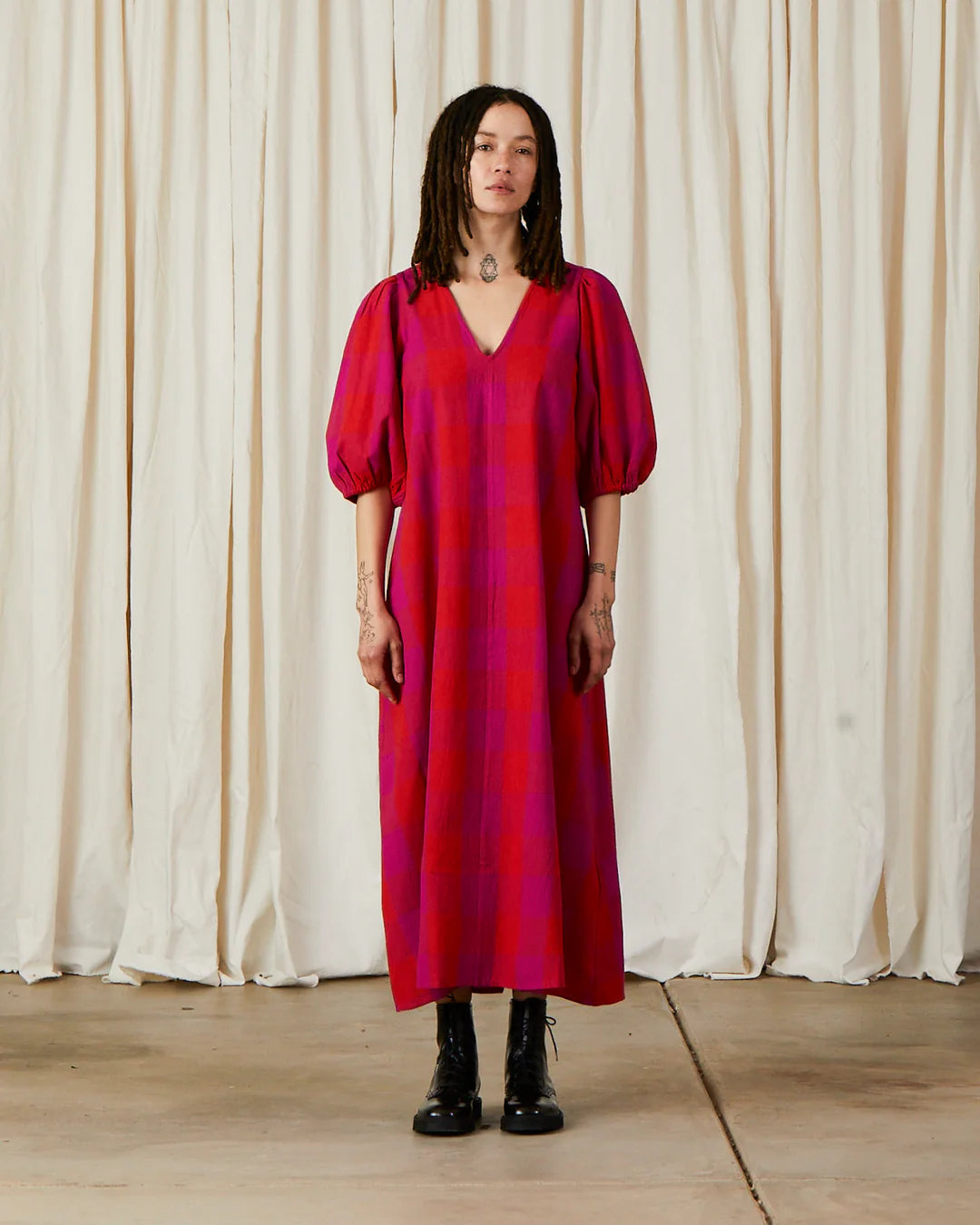 Double V-Neck Maxi Dress | Poppy + Plaid
