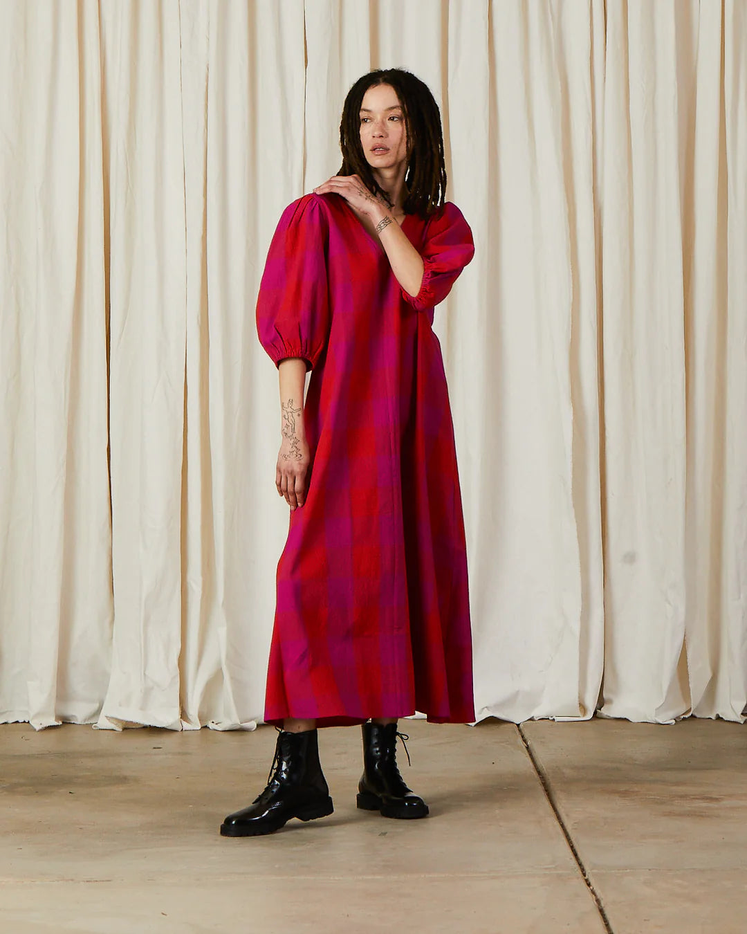 Double V-Neck Maxi Dress | Poppy + Plaid