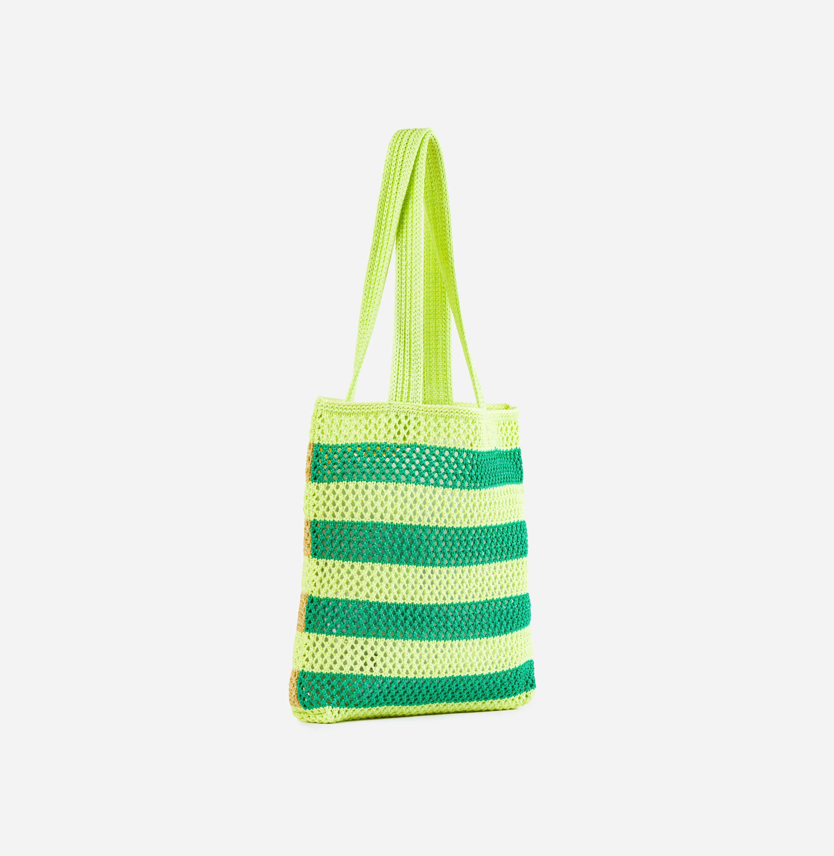 Stripe Raffia Tote
