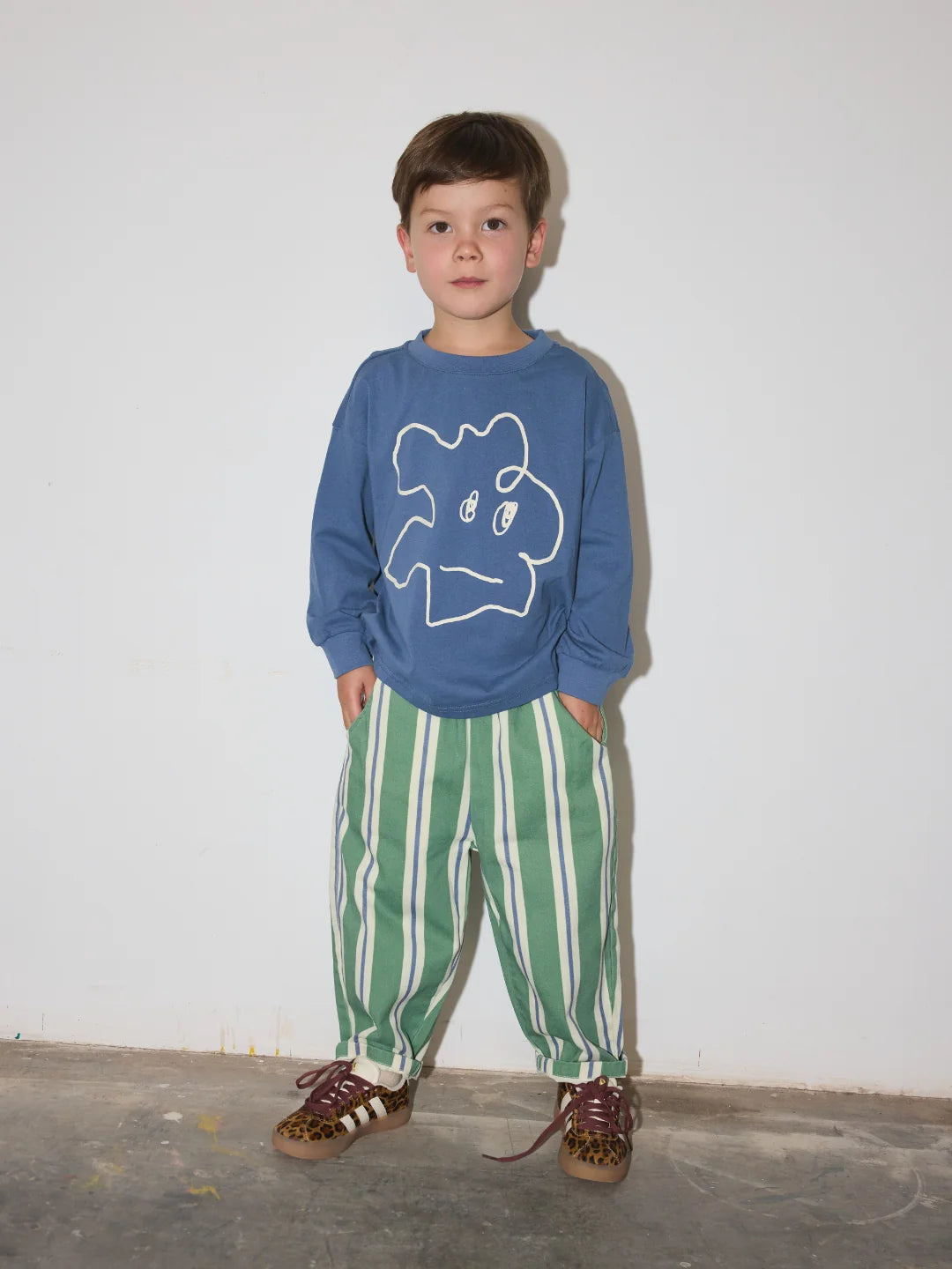 Green Stripe Twill Pant