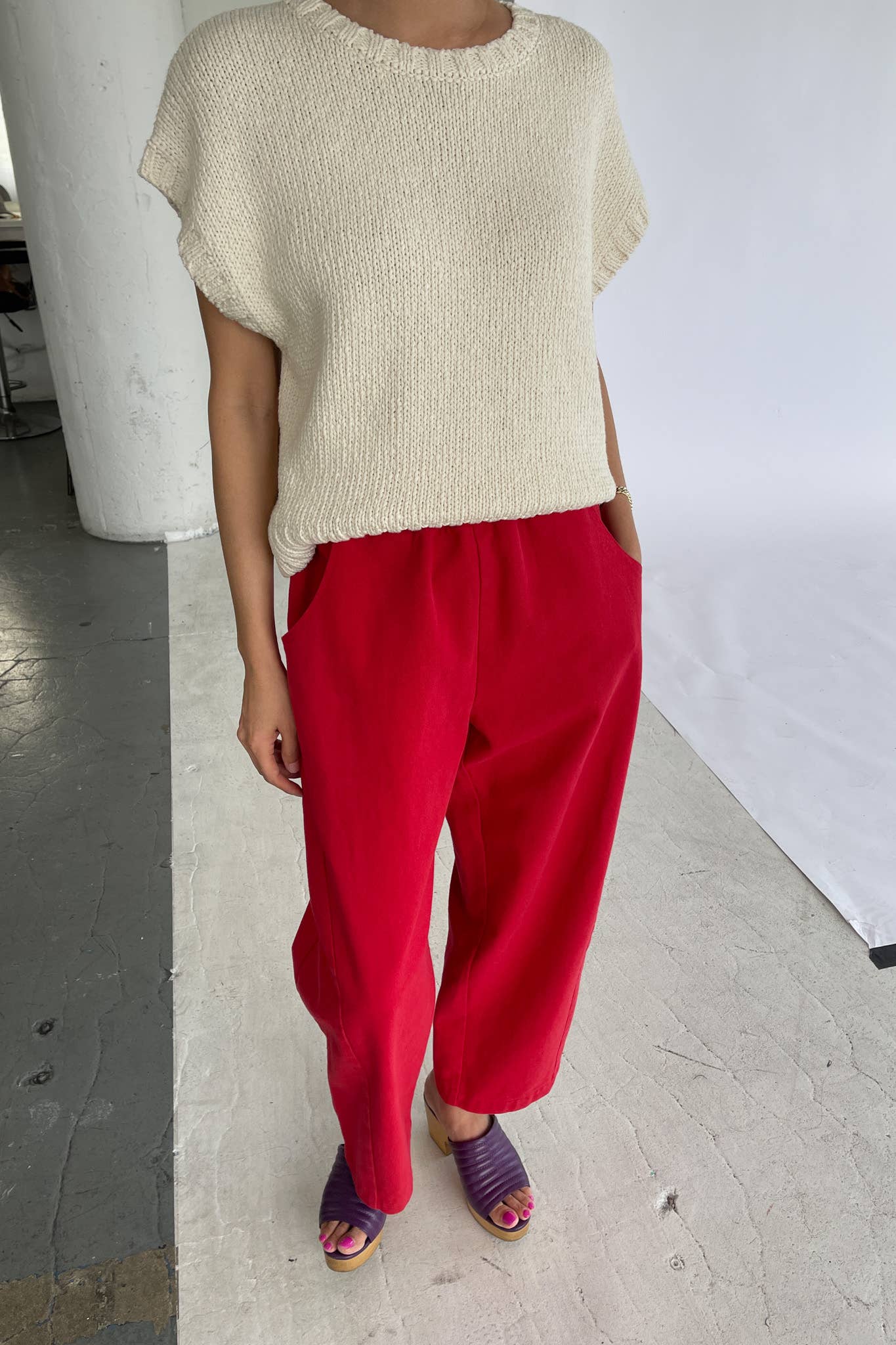 Pierre Cotton Sweater Top | Naturel