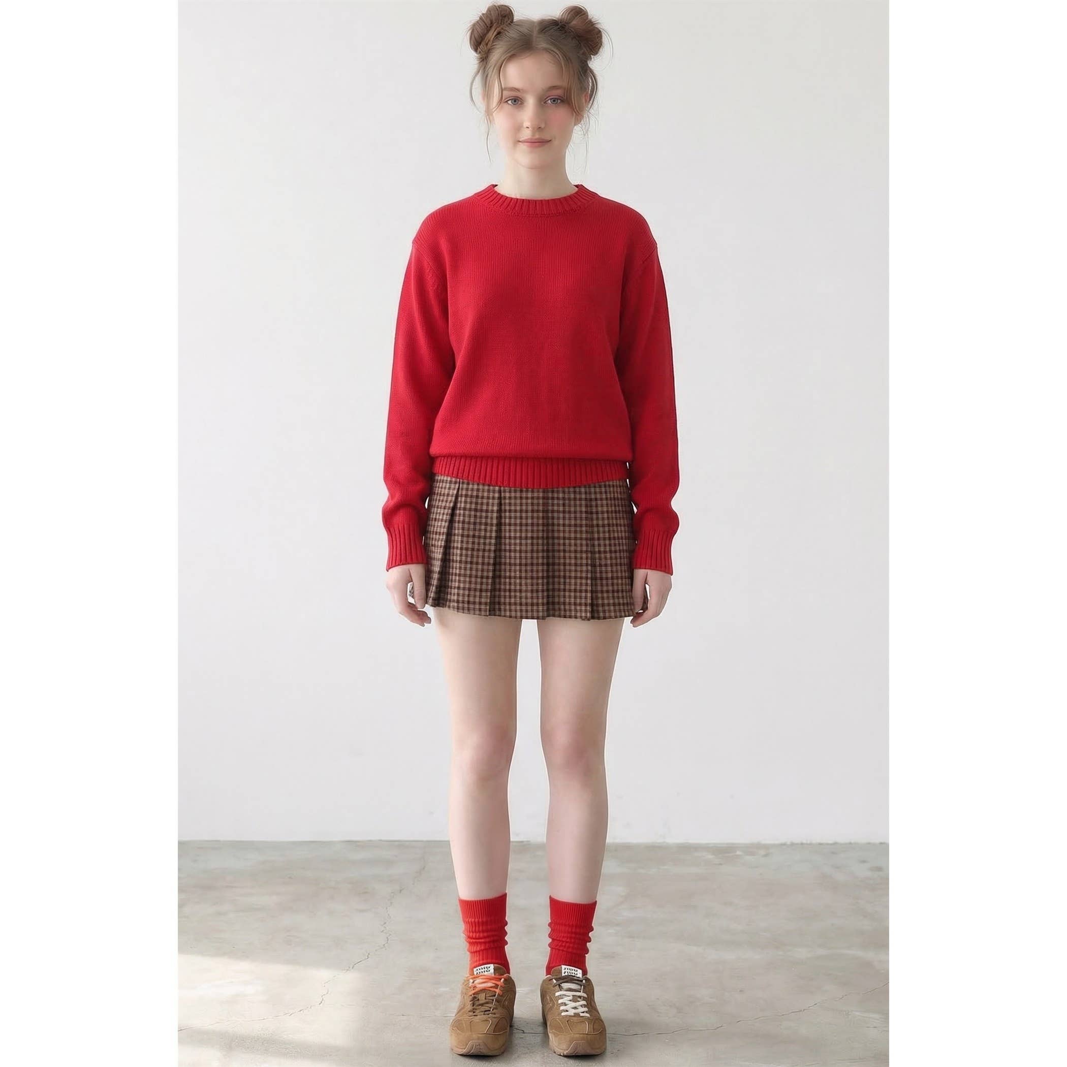 Cotton Crewneck Sweater | Bright Red