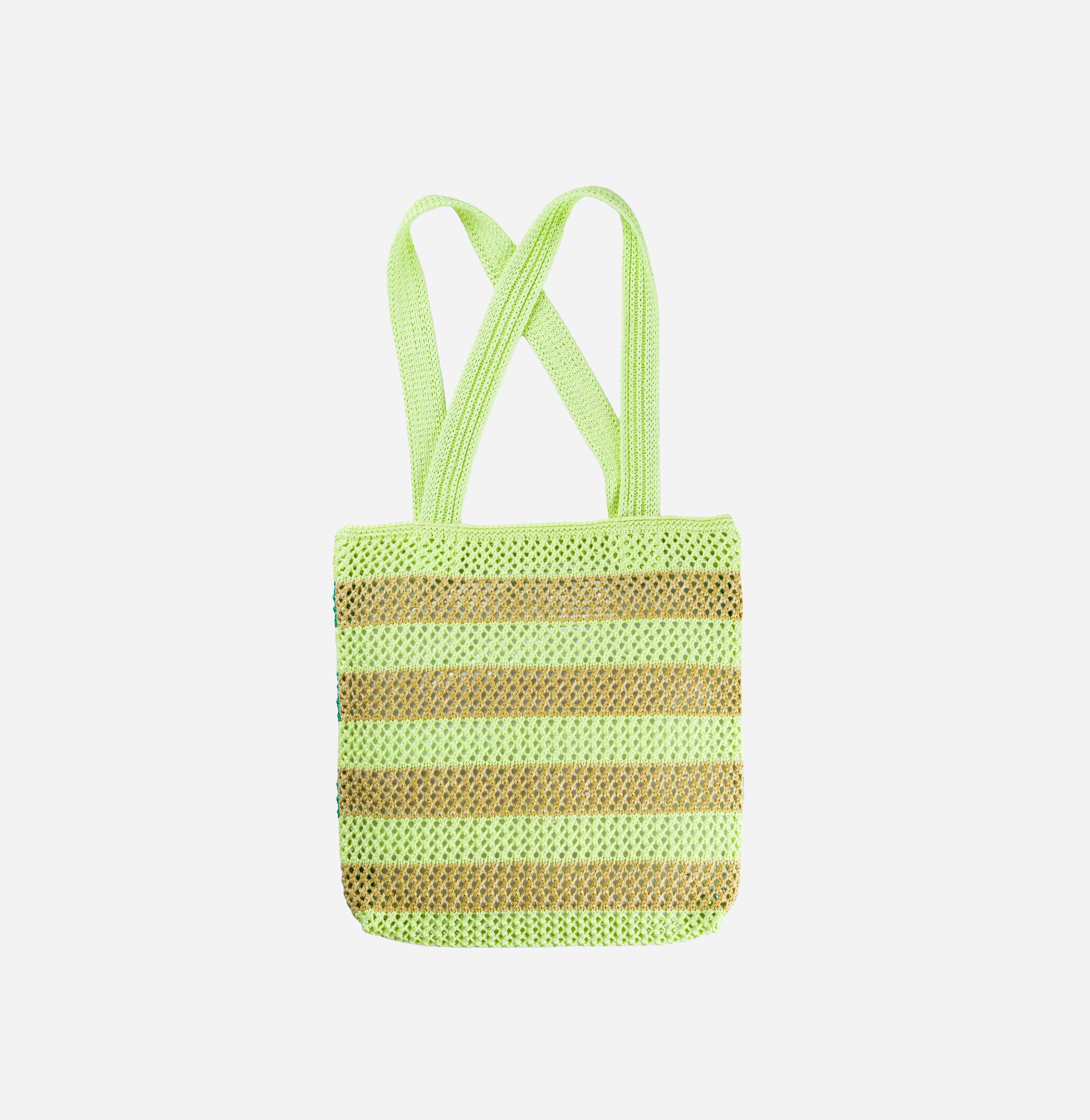 Stripe Raffia Tote