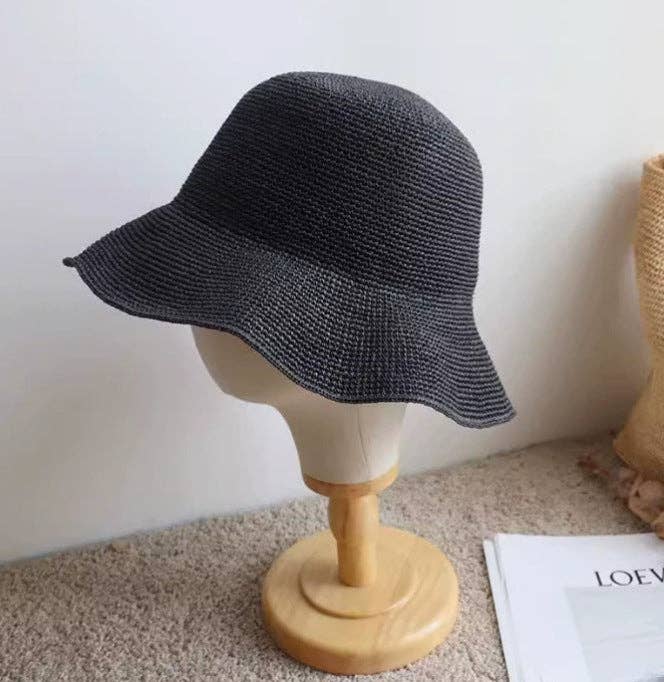 Wide Brim Handwoven Straw Bucket Hat