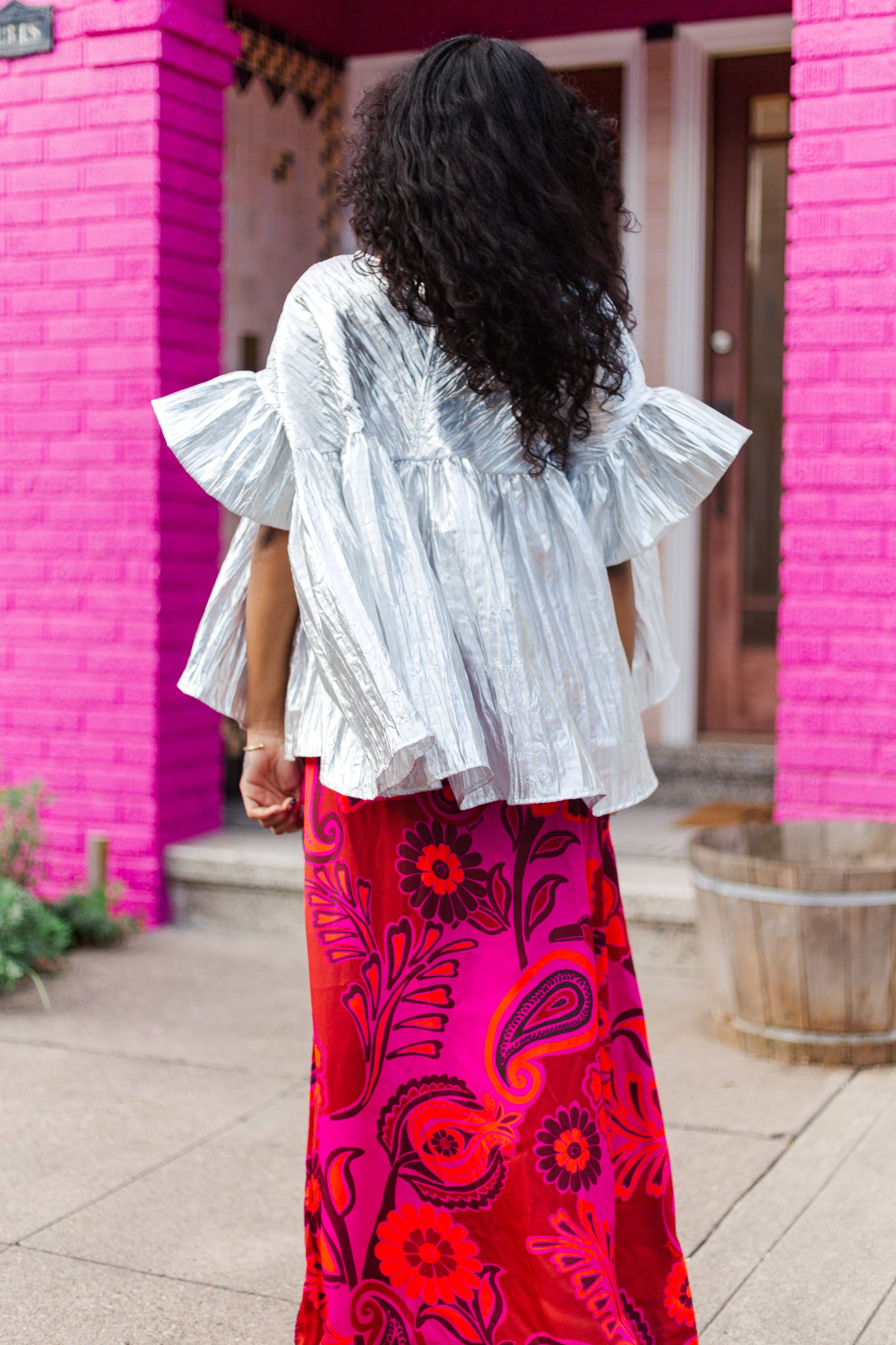 Silver Metallic Mushroom Top