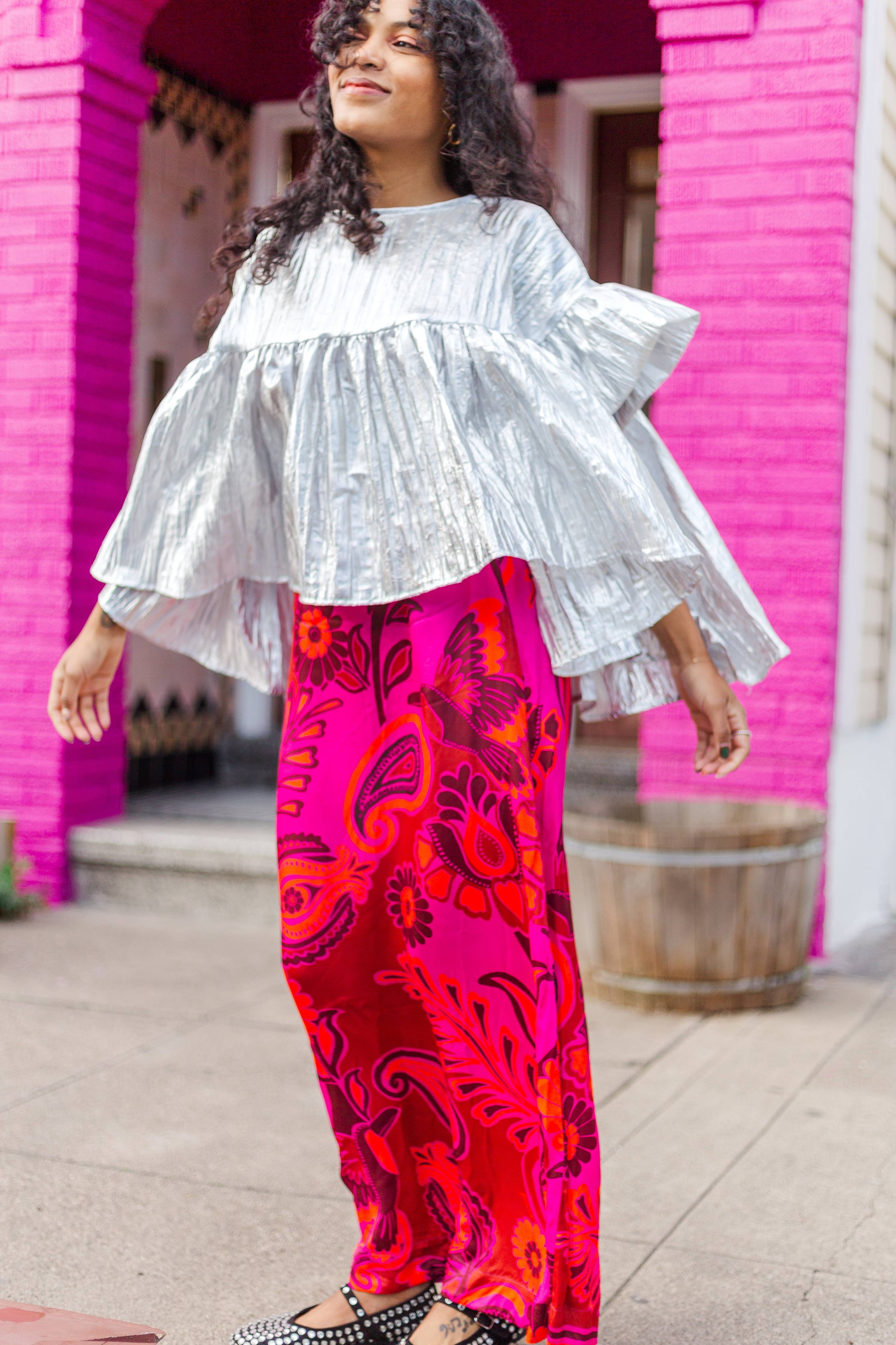 Silver Metallic Mushroom Top