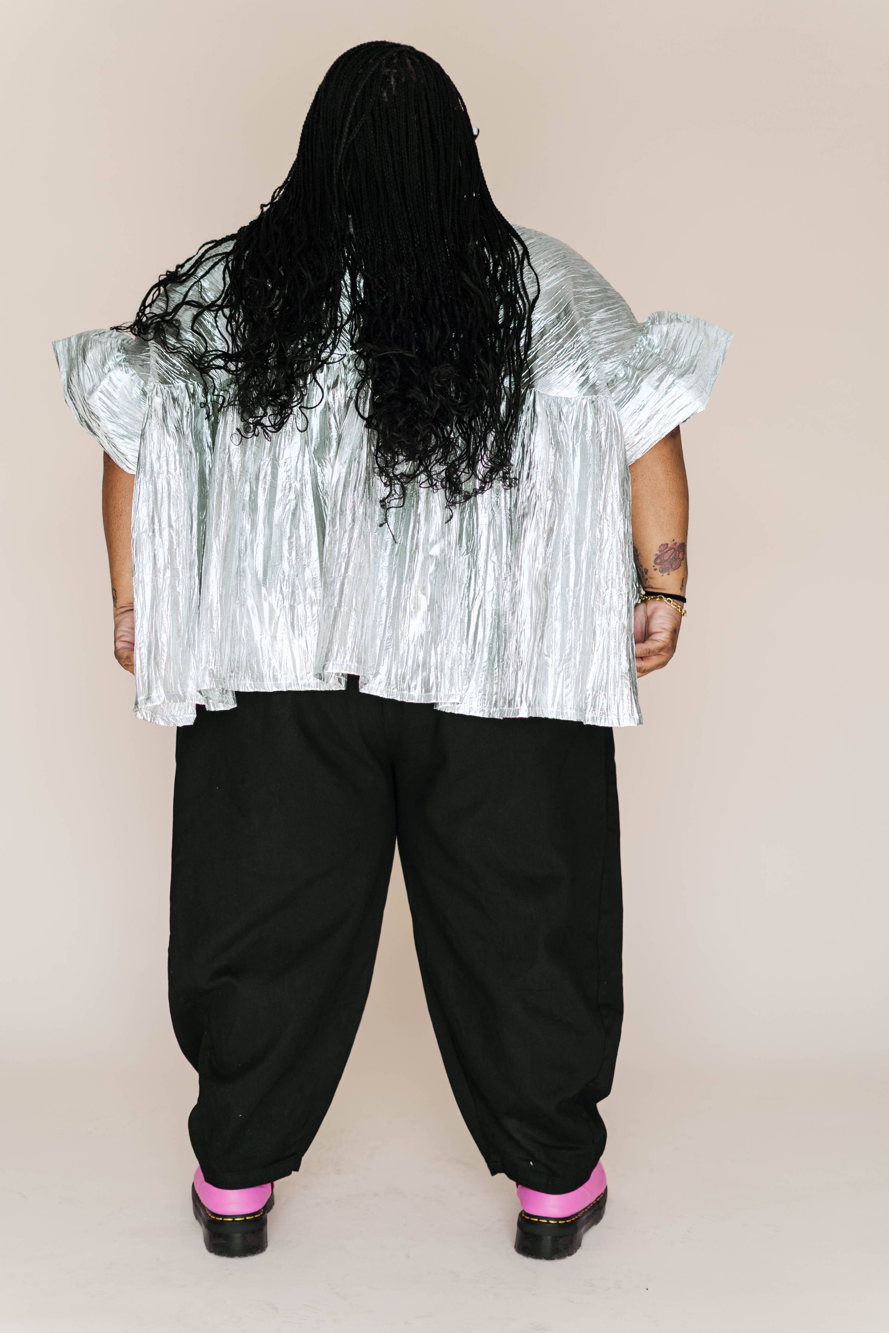 Silver Metallic Mushroom Top