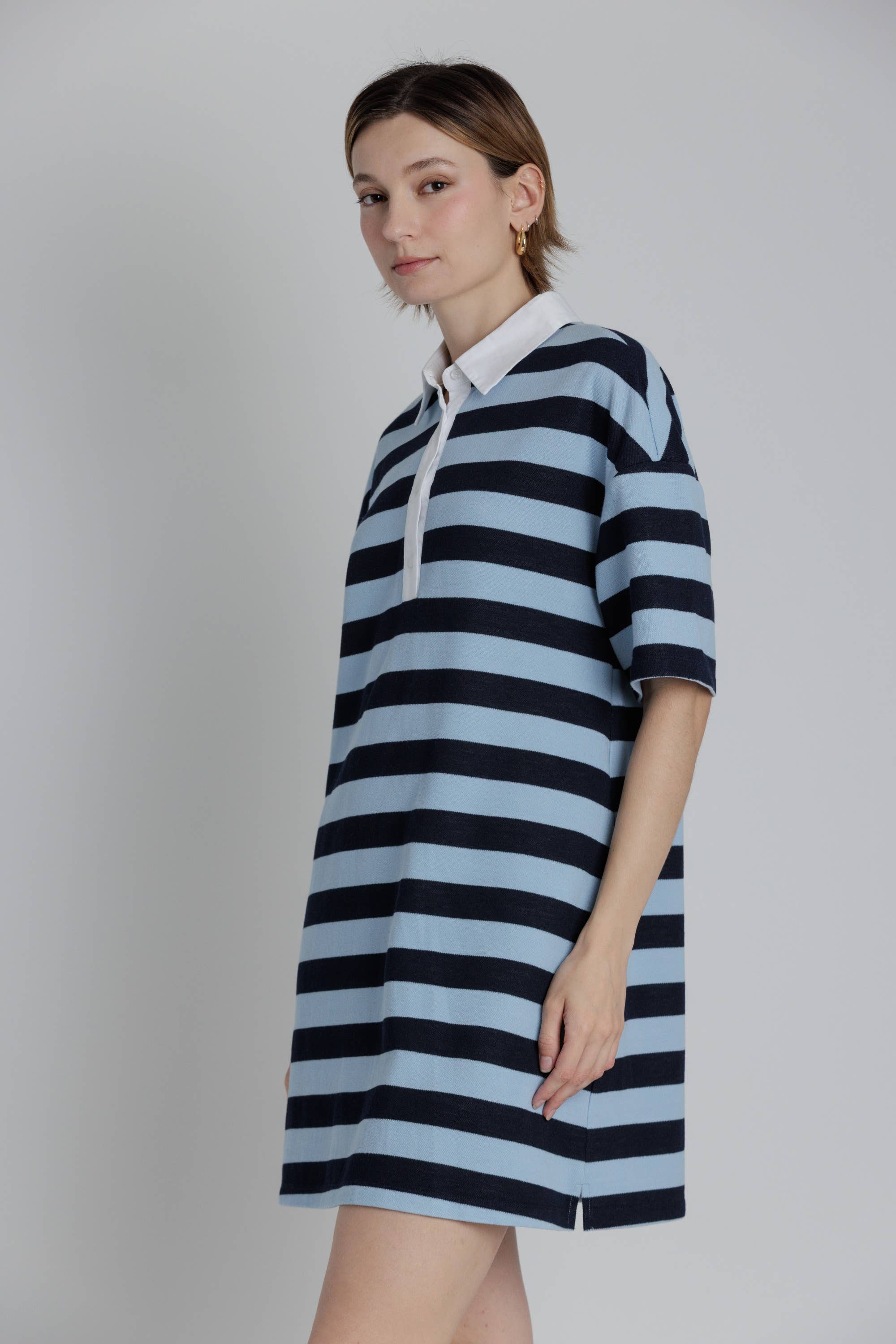 Striped Mini Polo Dress