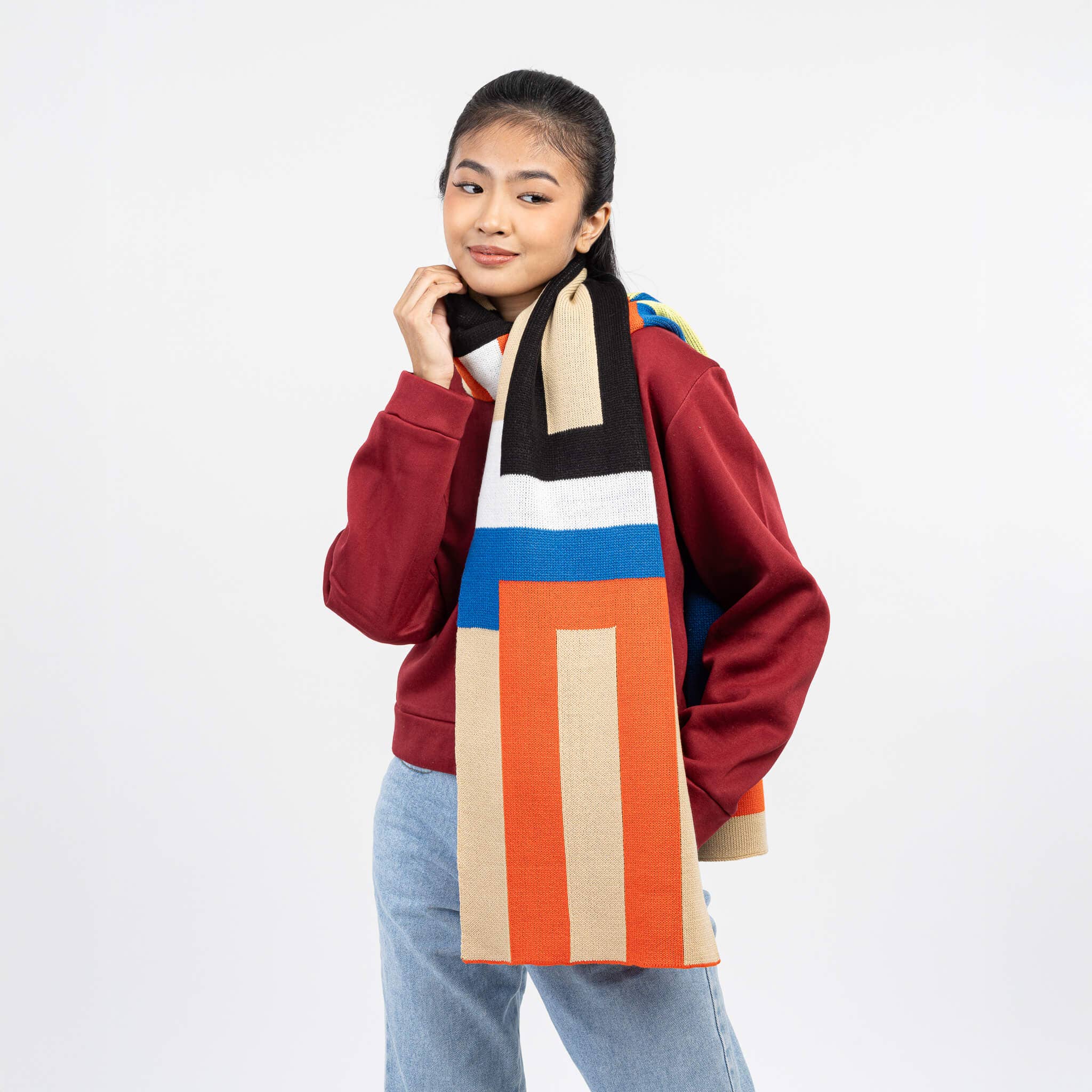 Waterfall Stripe Big Scarf