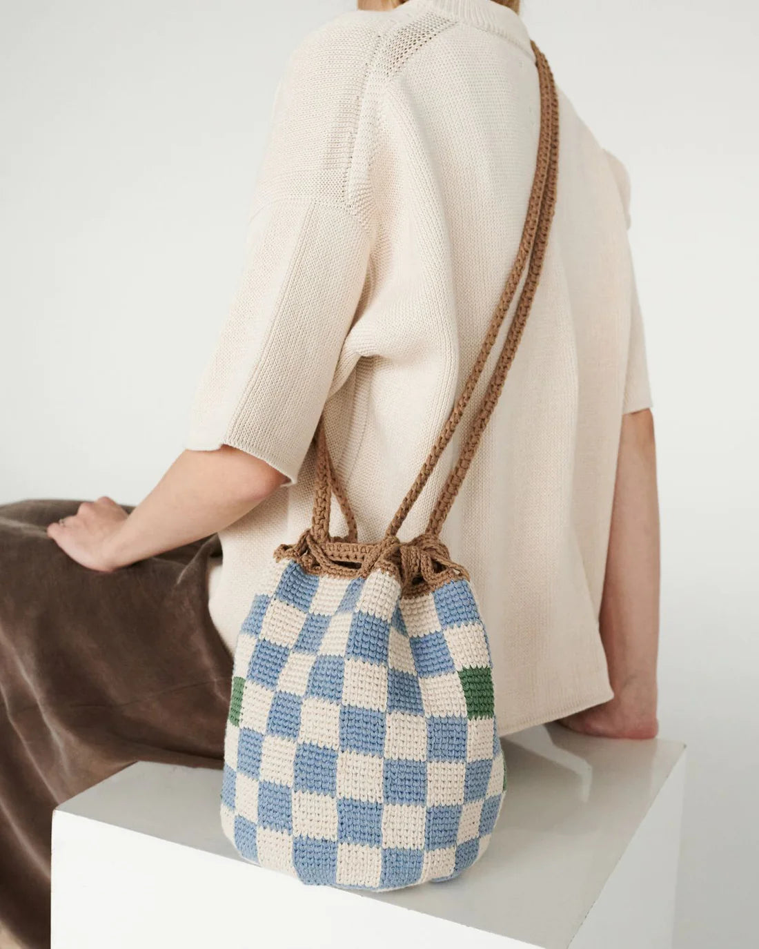 Mėnulis Crochet Bucket Bag