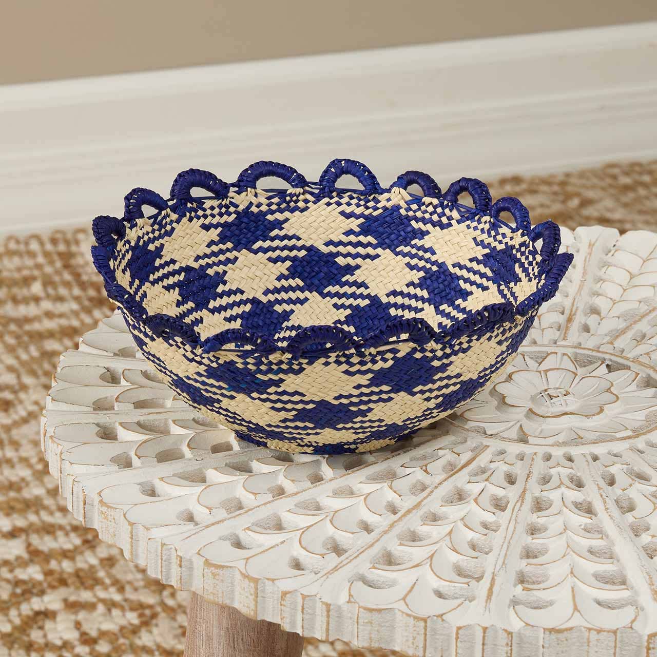 SERRV International - Gingham Scallop Basket