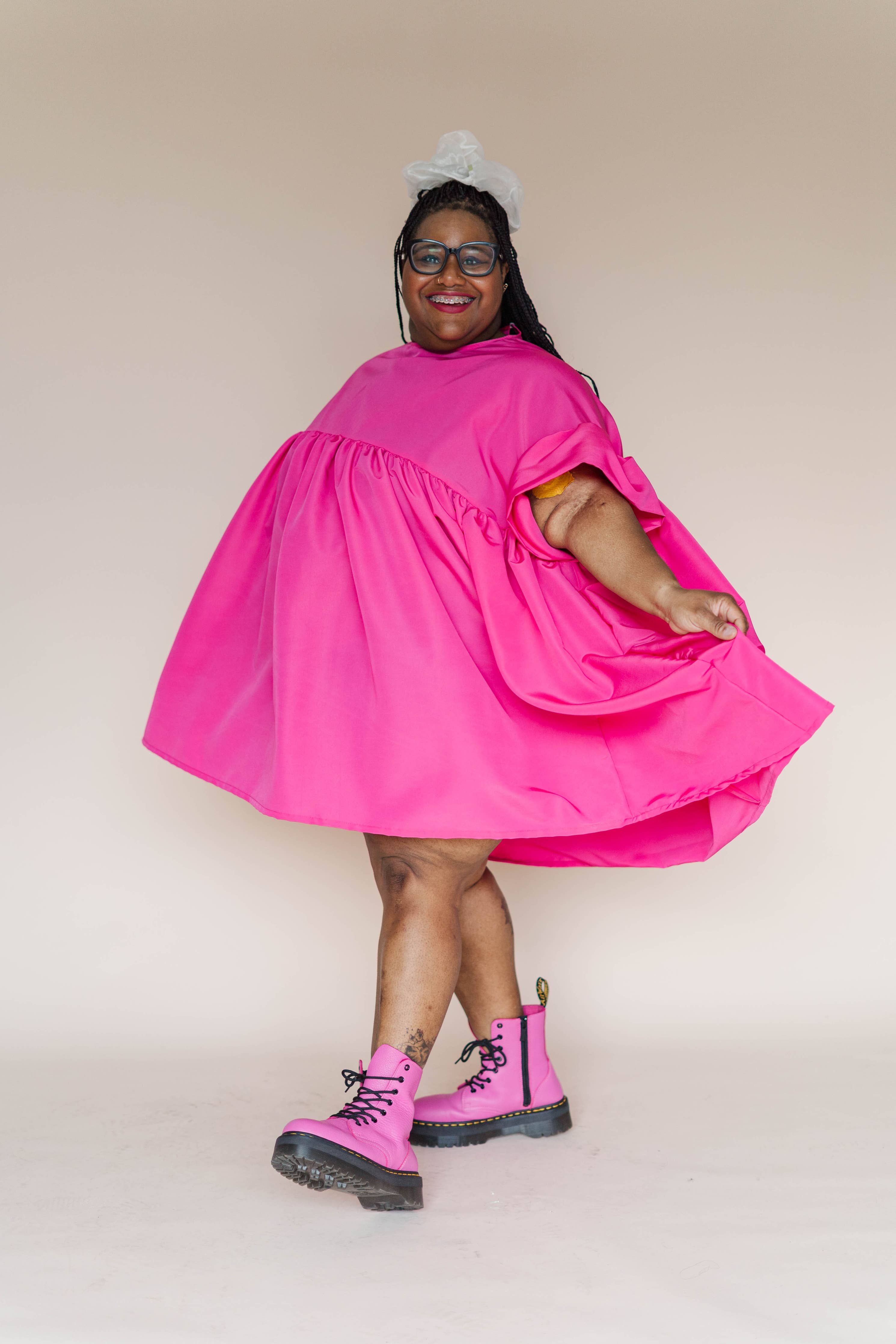Hot Pink Mini Mushroom Dress