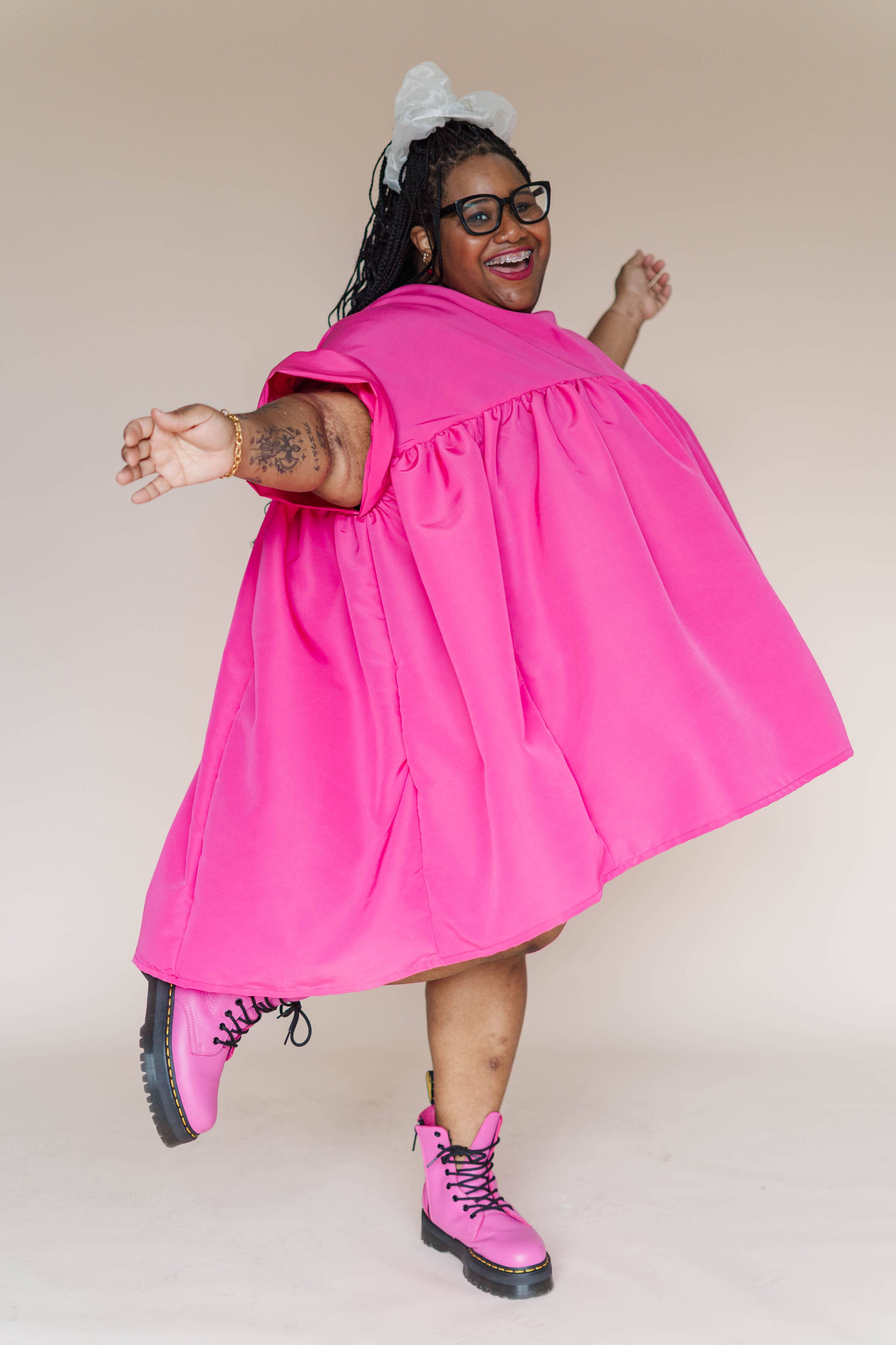 Hot Pink Mini Mushroom Dress