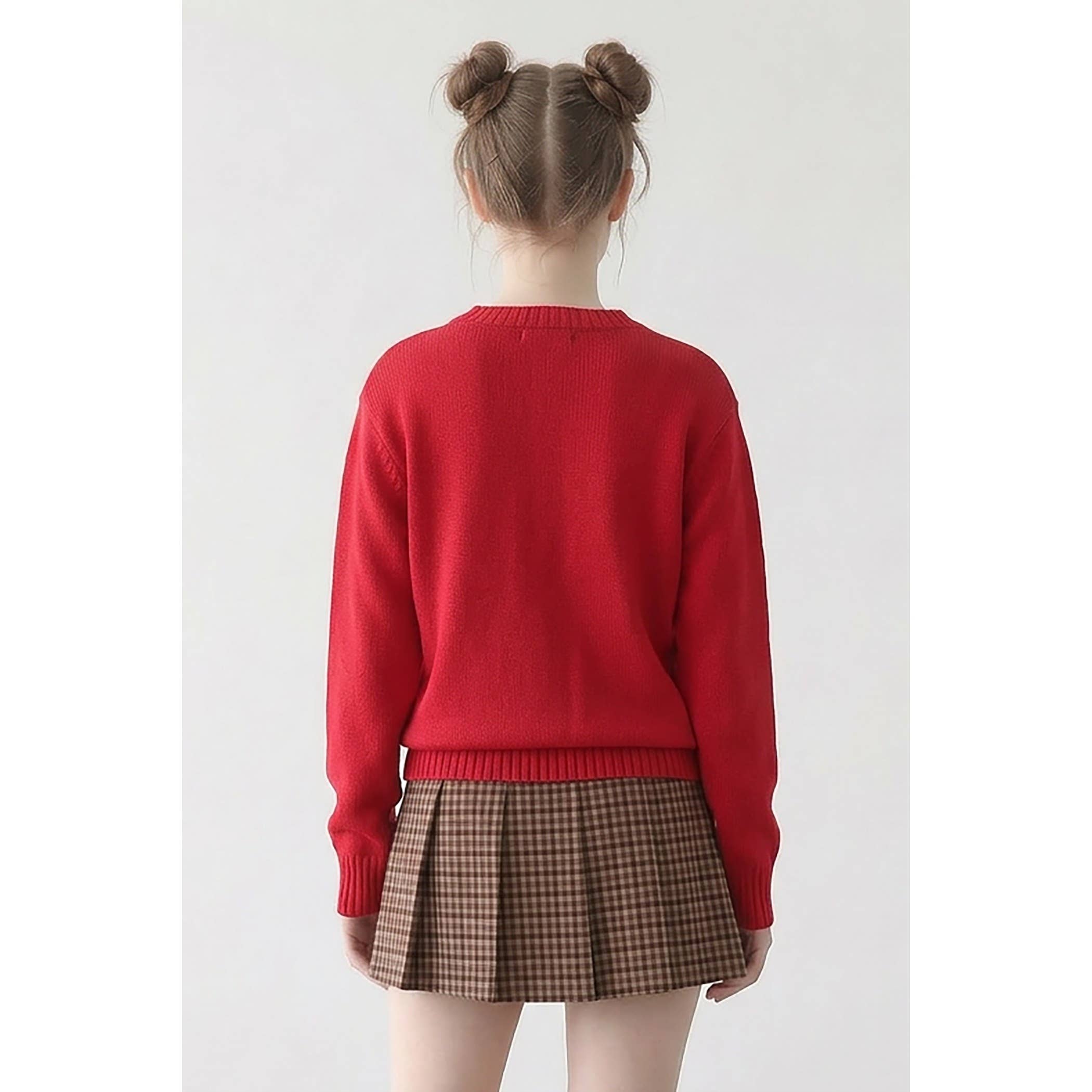 Cotton Crewneck Sweater | Bright Red