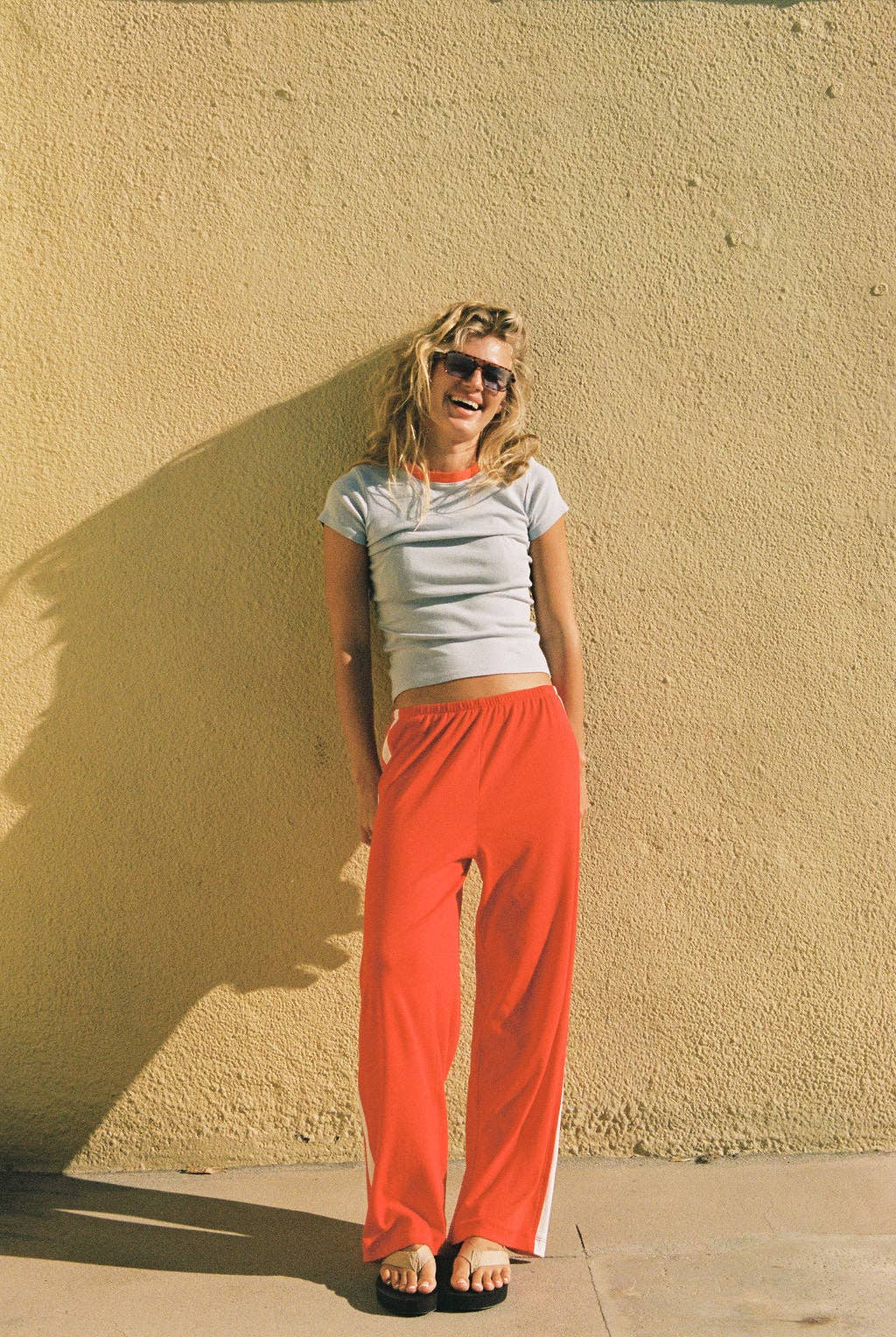 Pointelle Track Pant |Tomato