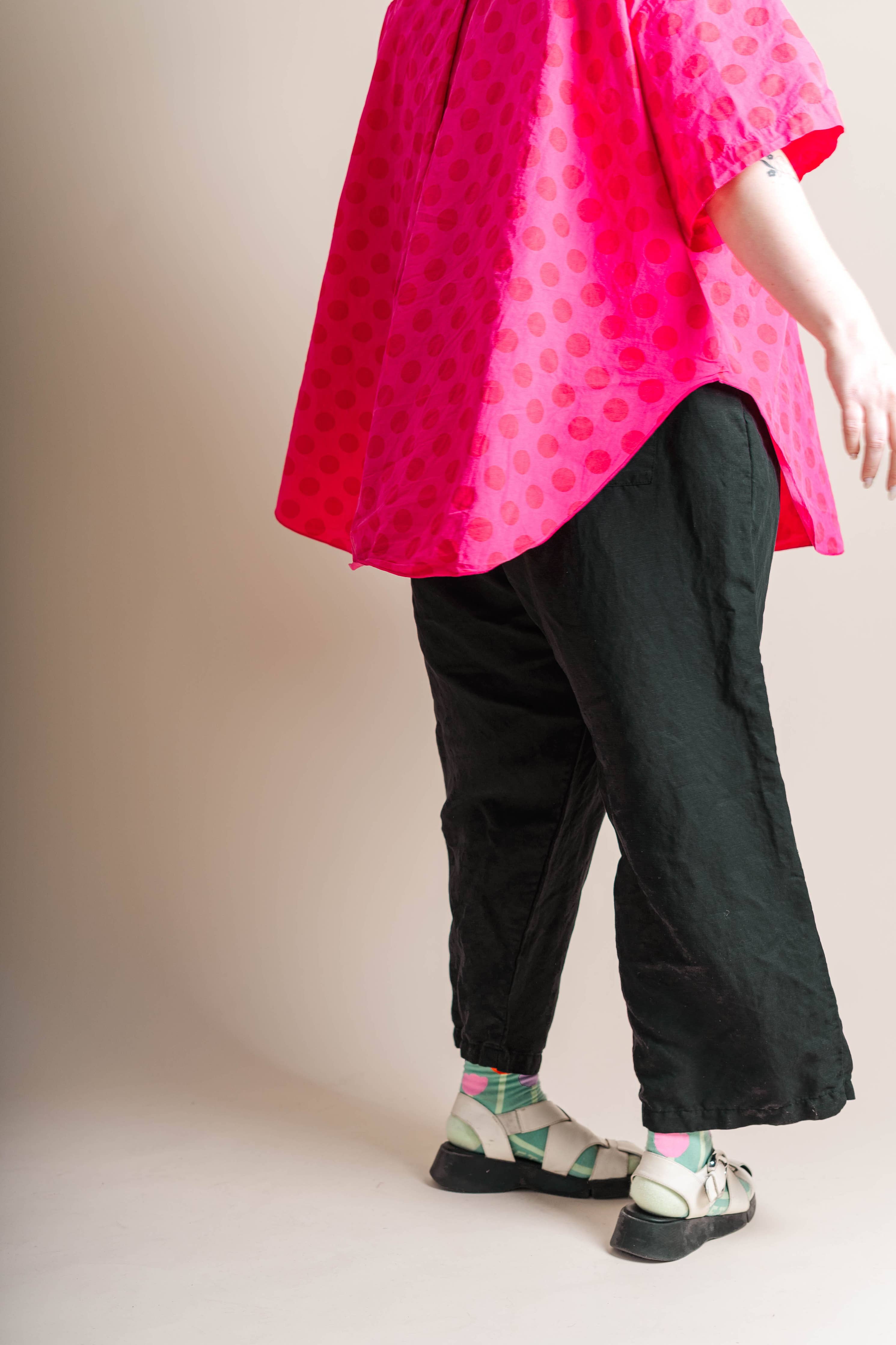 Nettle Studios - Plus Size Women's Pant - Black Linen Pant: XL