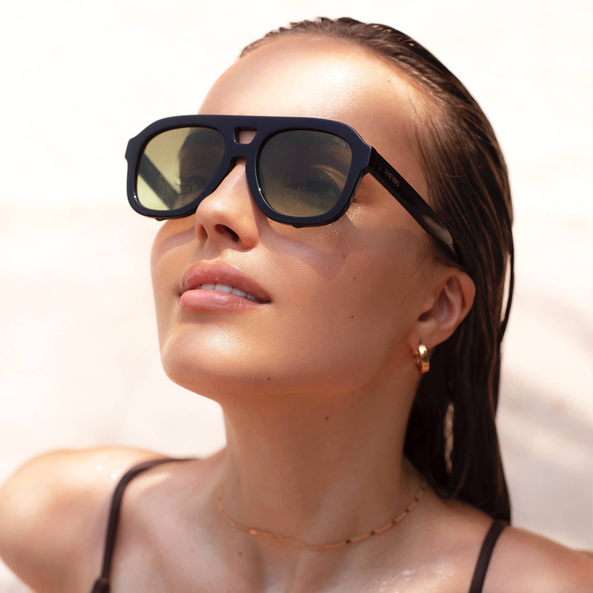 Voyager Oversized Aviator Sunglasses | Black