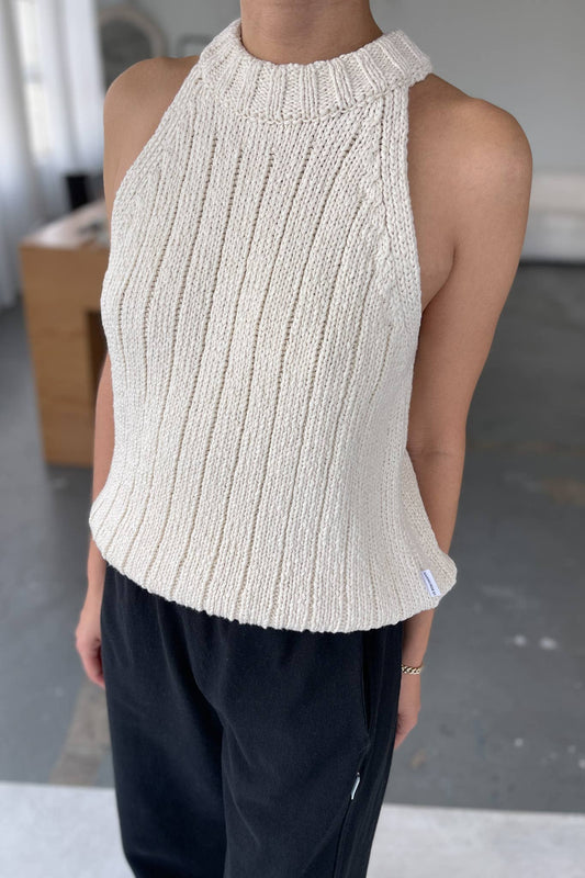 Claire Cotton Sweater Tank | Naturel