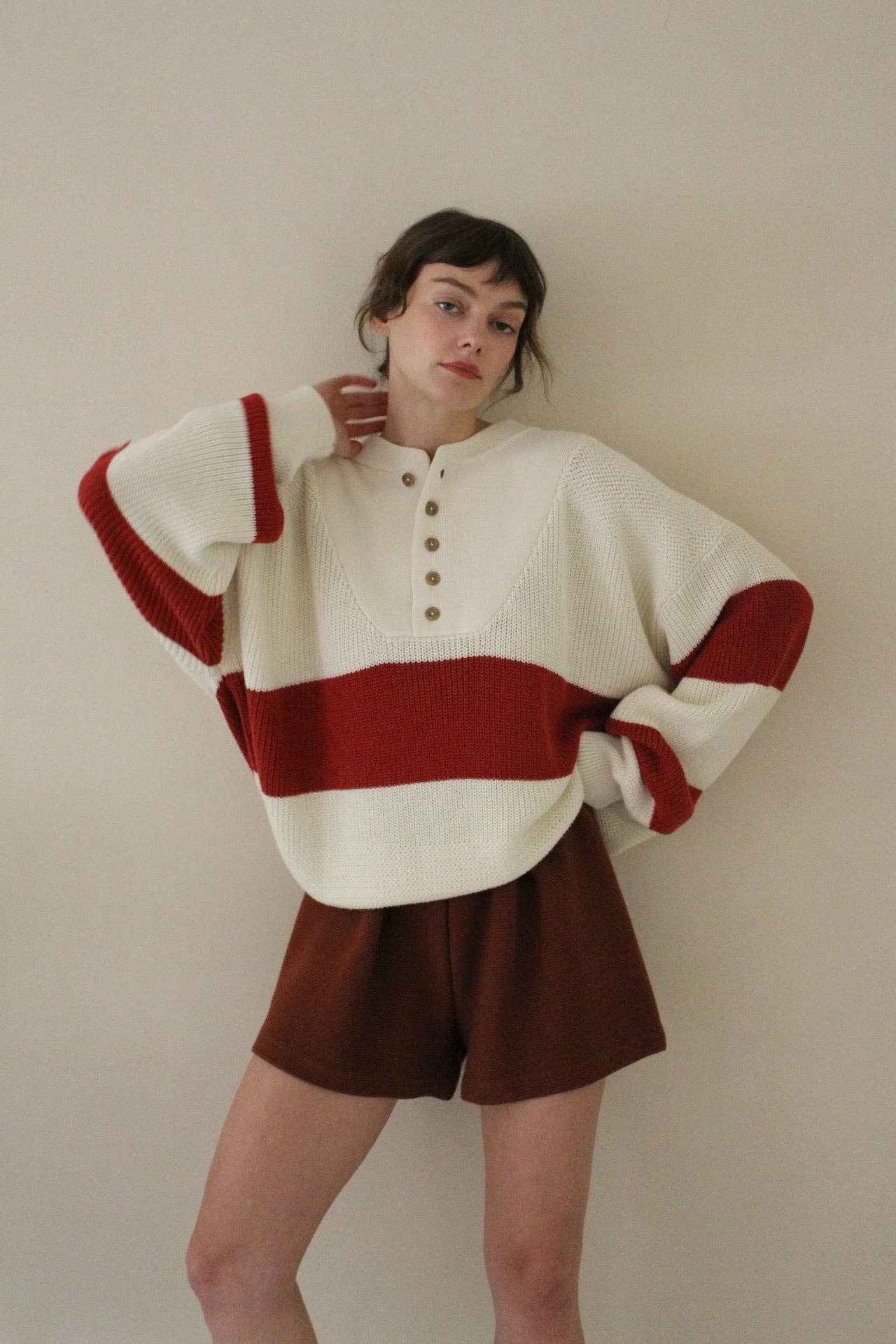 Pima Cotton Striped Henley