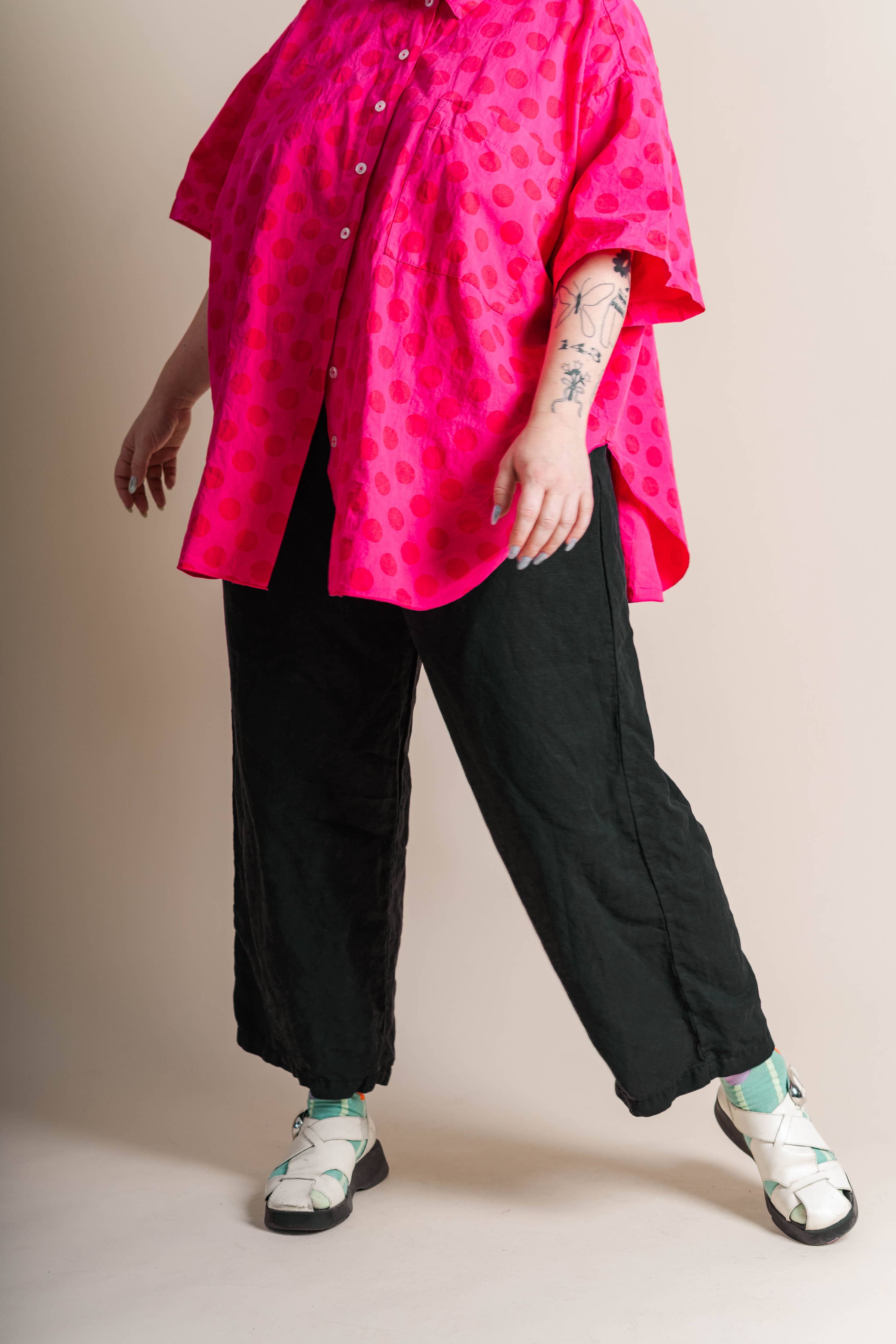 Nettle Studios - Plus Size Women's Pant - Black Linen Pant: XL