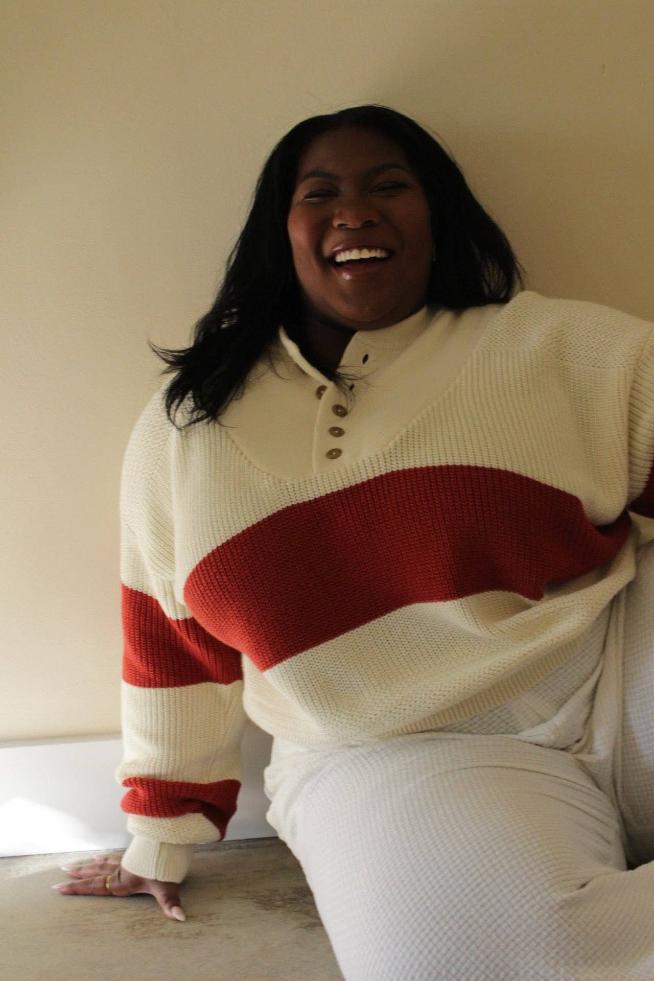 Pima Cotton Striped Henley