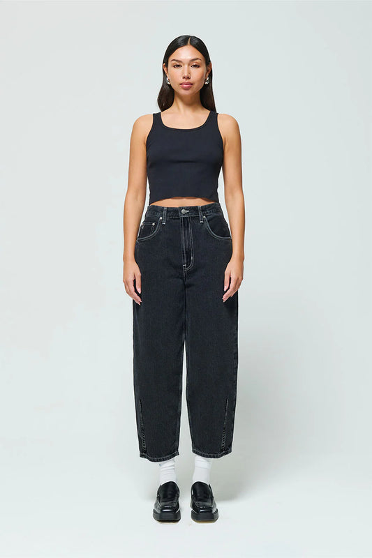 Iris Relaxed Barrel Jean | black pearl