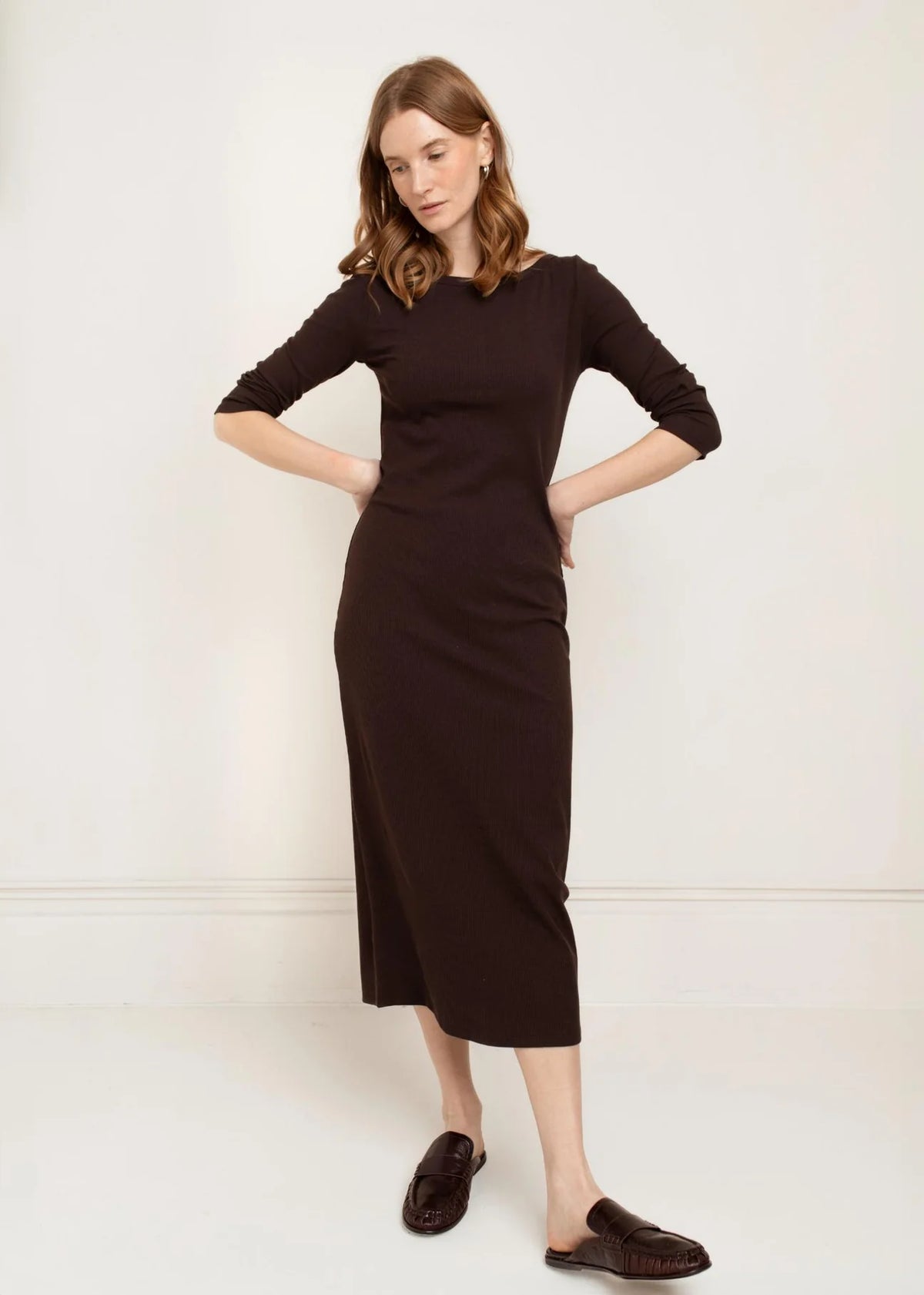 Casey Boatneck Dress | Chocolate