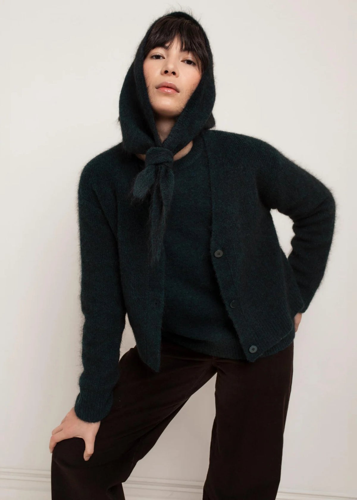 Serena Cropped Cardigan | Teal Mix