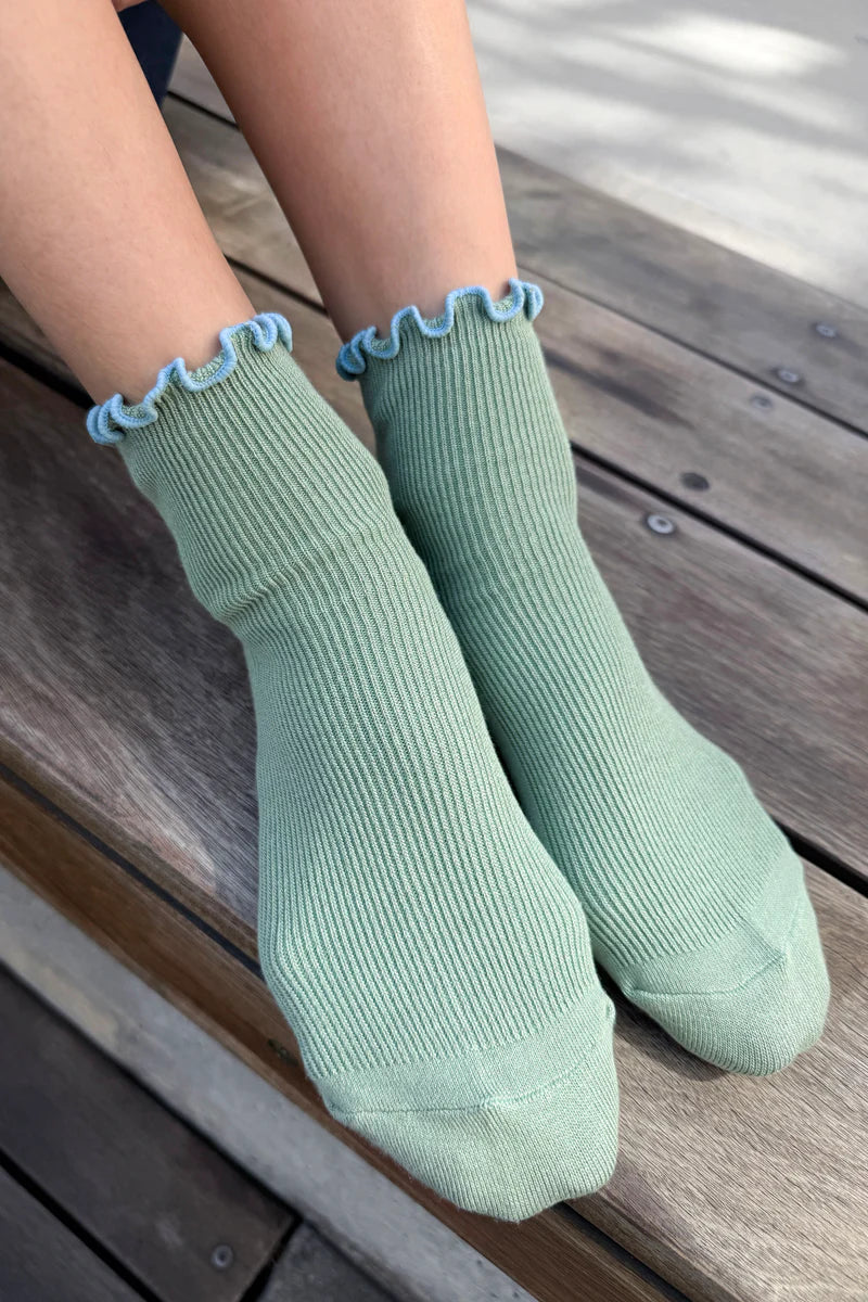 The Petite Ruffled Modal Sock