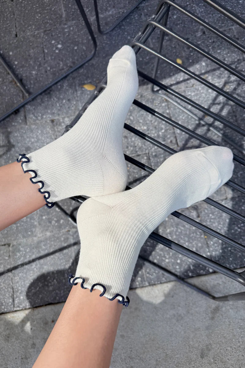 The Petite Ruffled Modal Sock