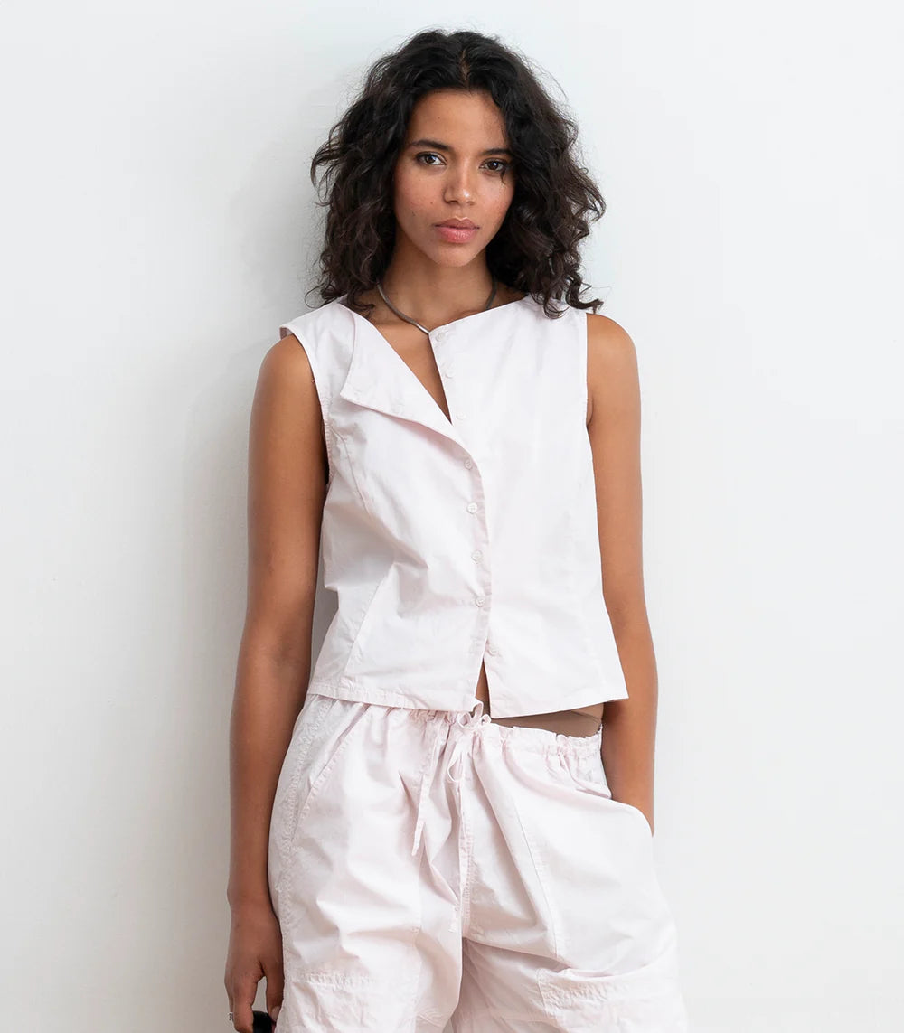 Hannah Cropped Tie Vest | Primrose