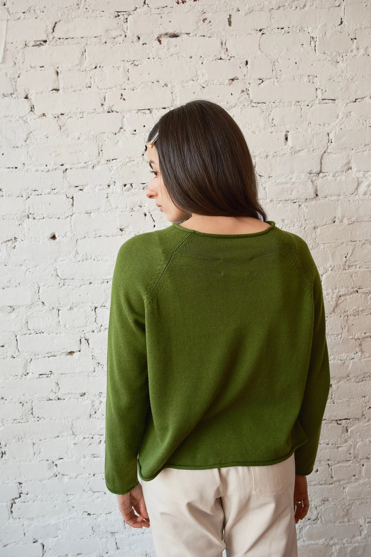 Ida Rollneck Cardigan | Moss