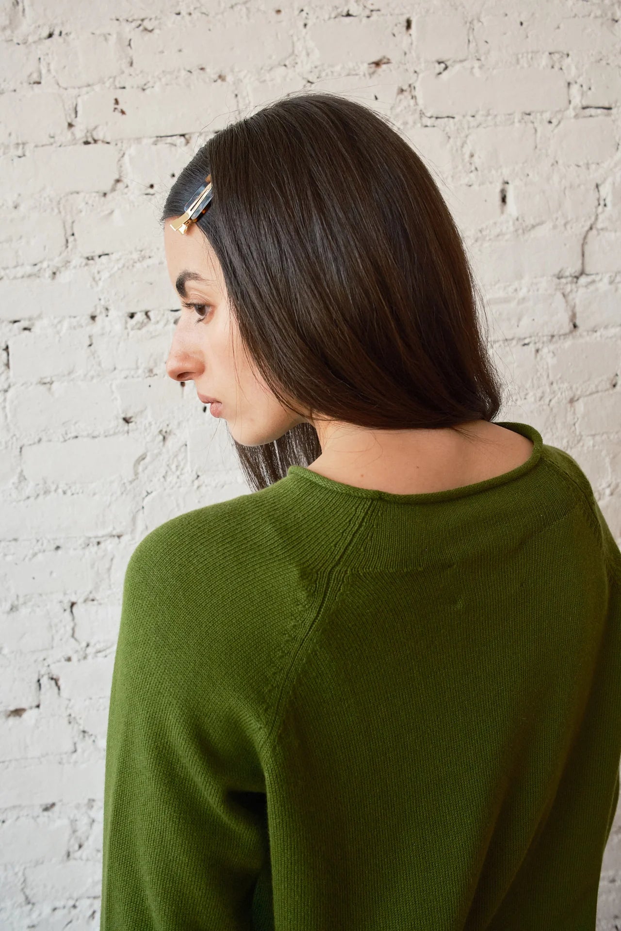 Ida Rollneck Cardigan | Moss