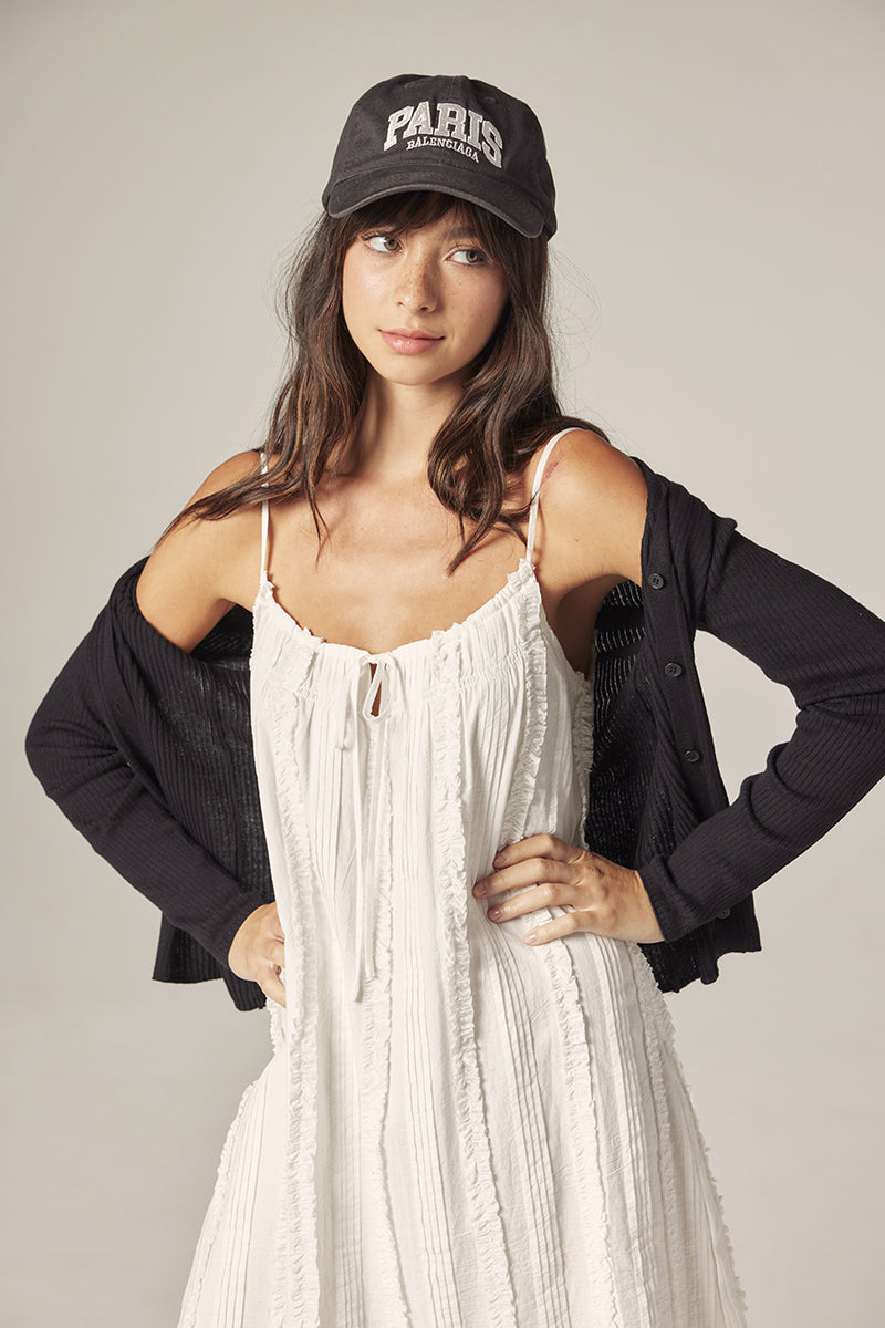 V-Neck Cotton Rib Cardigan