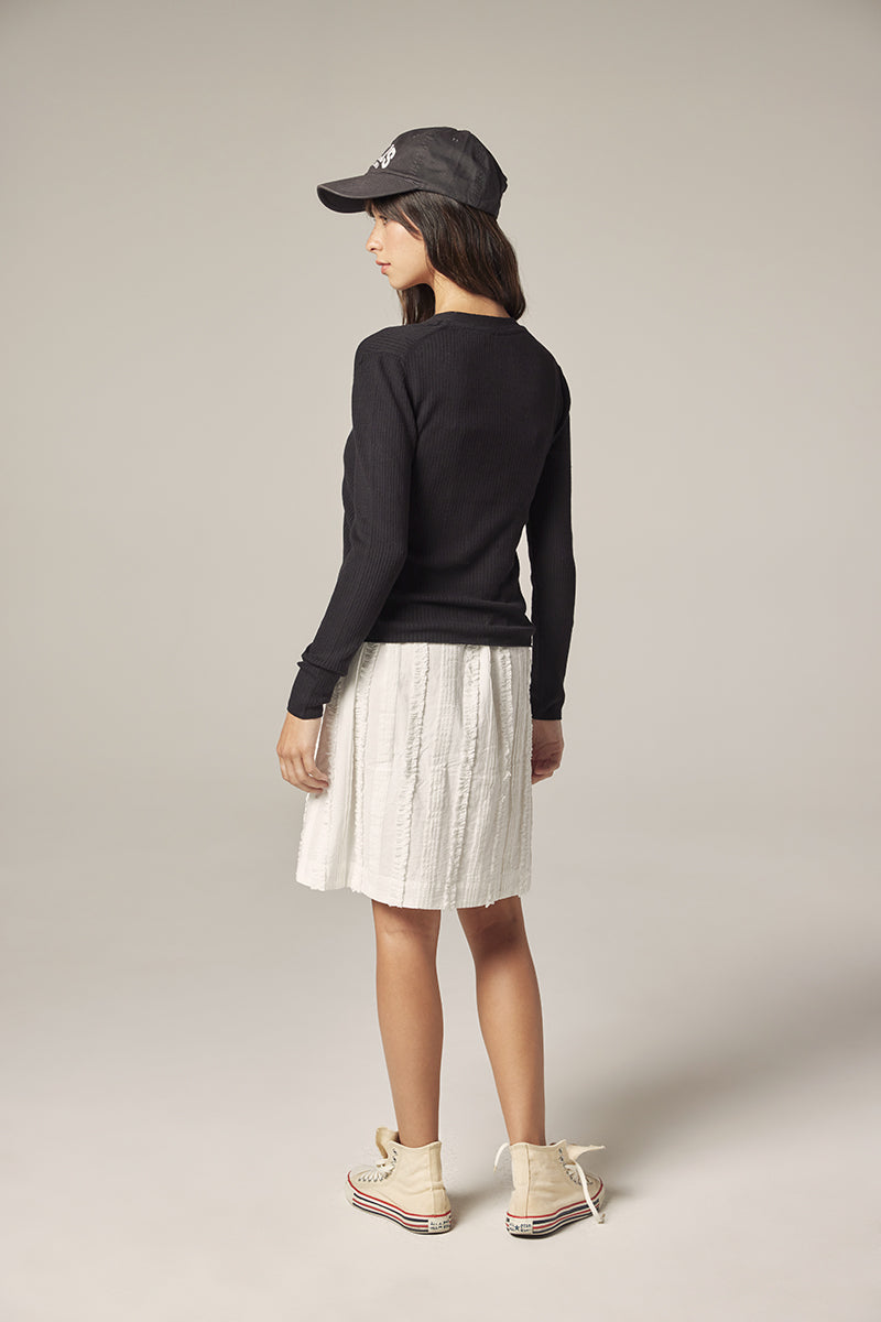 V-Neck Cotton Rib Cardigan