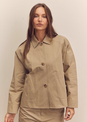 Button Down Worker Jacket | Sage