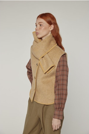 Wool Blended Vest & Scarf