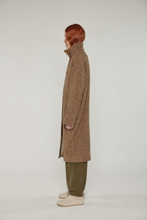 Wool High-Neck Maxi Coat