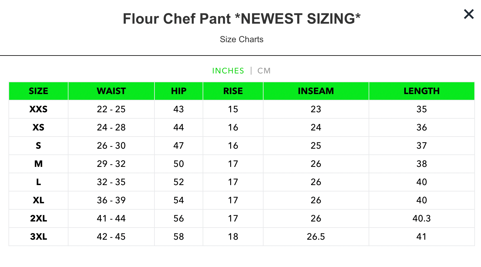 Chef Pants *newest sizing*