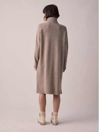 Wool Turtleneck Midi Dress